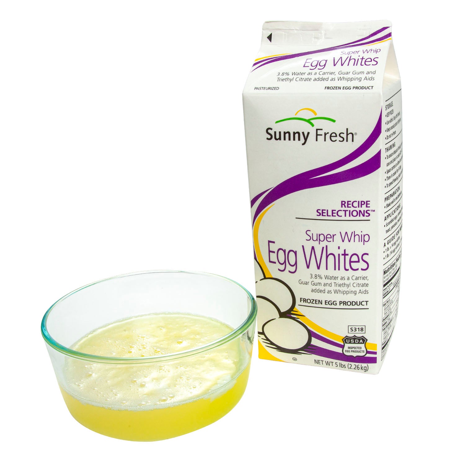 Super Whip Liquid Egg Whites Frozen Carton 5 Pound Each - 6 Per Case.