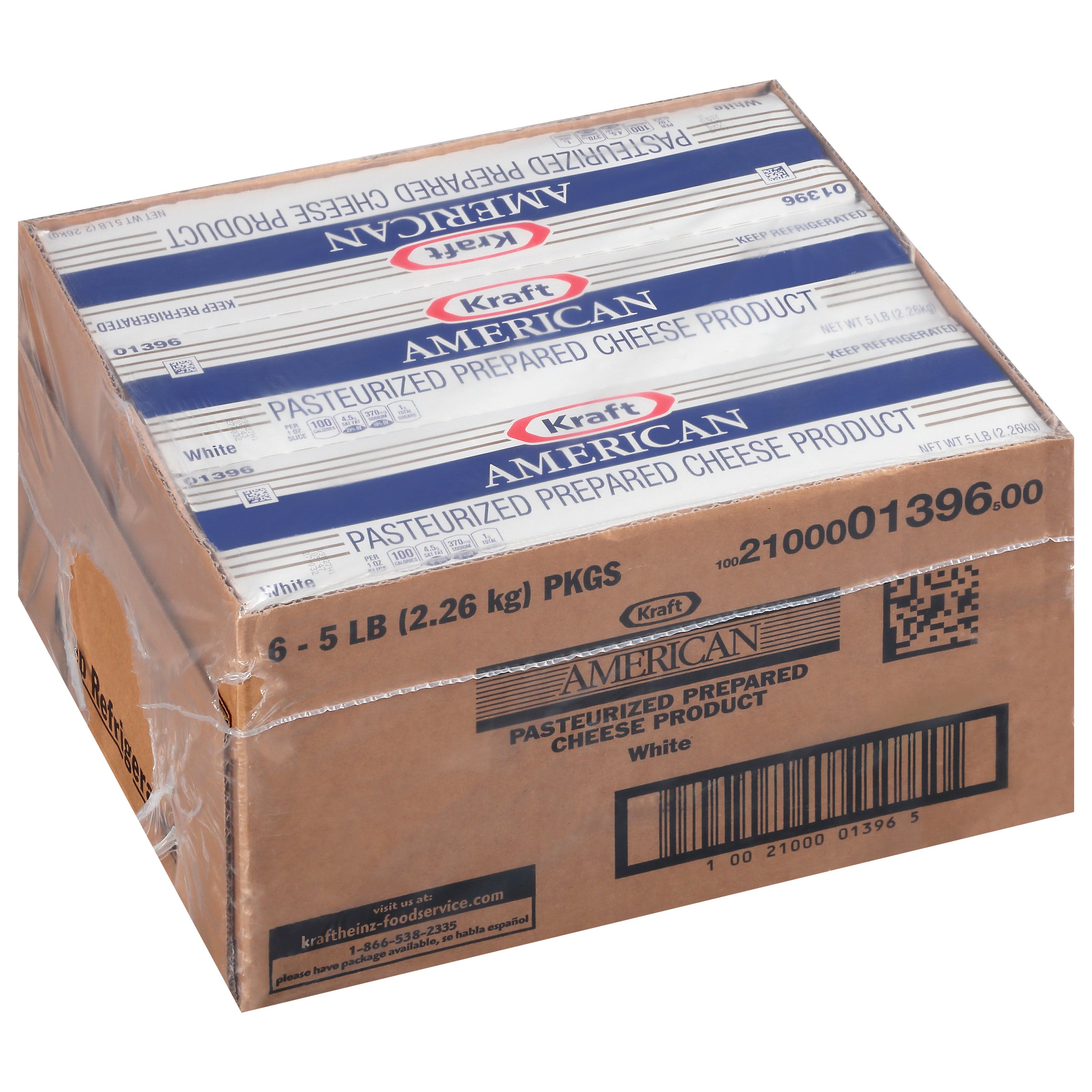 KRAFT American White Cheese 5 lb. Loaf 4 Per Case