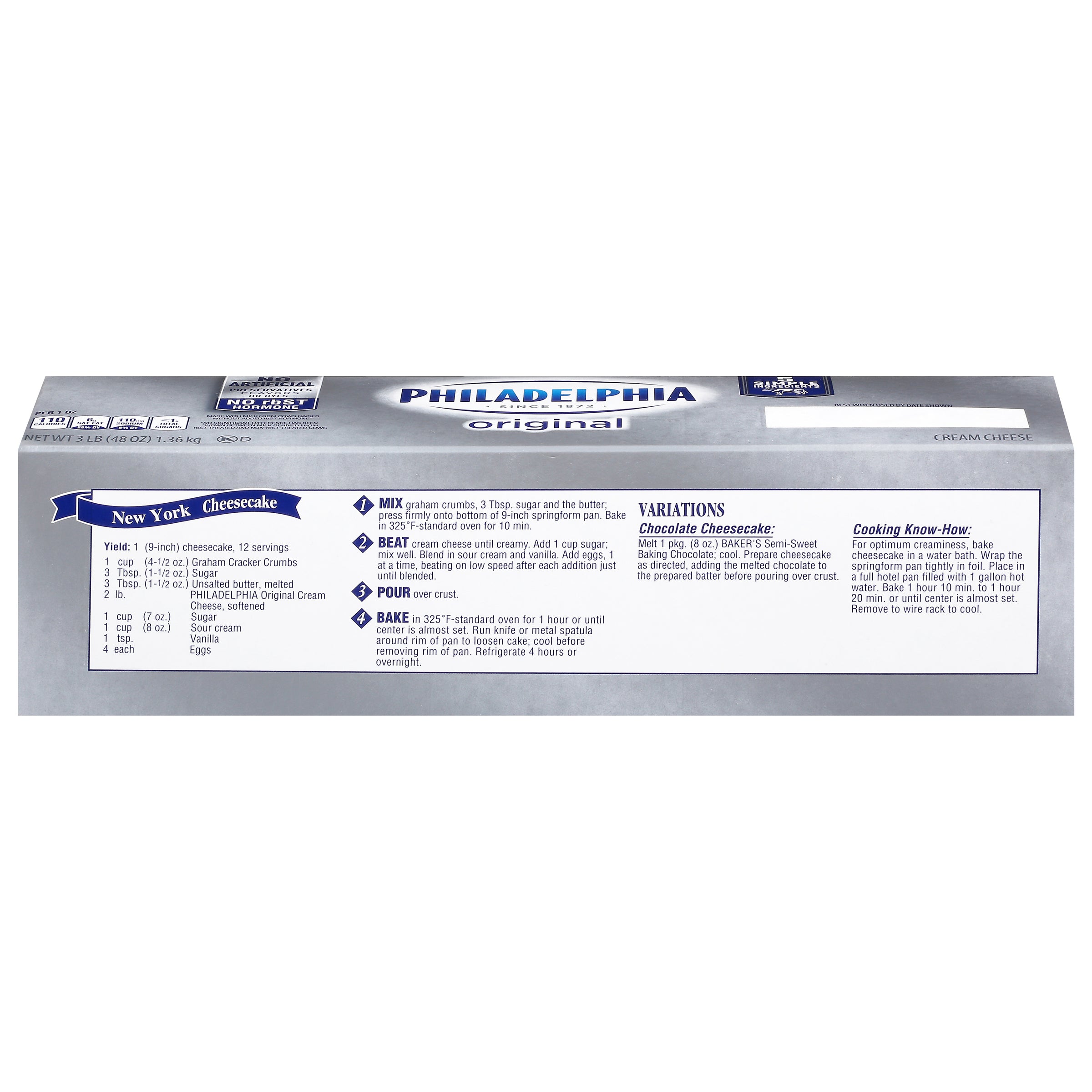 PHILADELPHIA Original Cream Cheese 3 lb. Loaf 6 Per Case