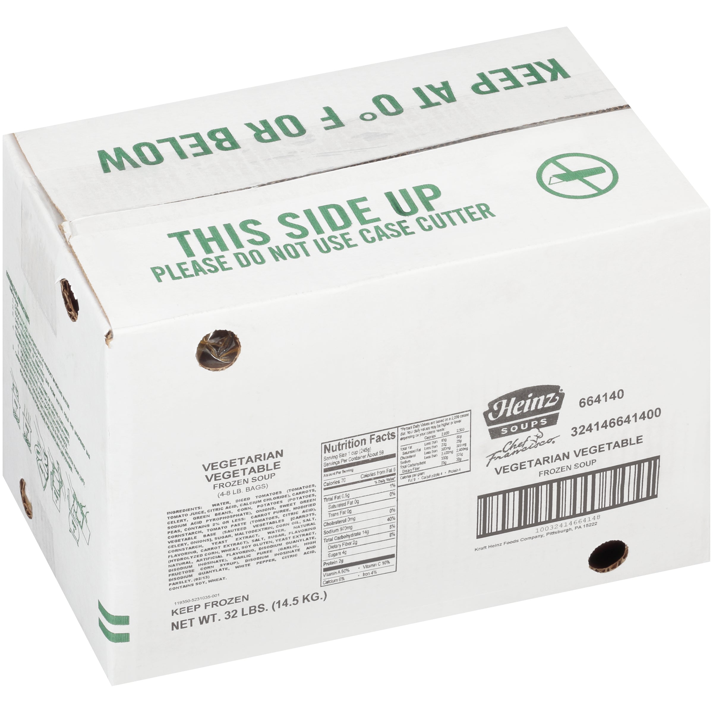 HEINZ CHEF FRANCISCO Vegetarian Vegetable Soup 8 lb. Bag 4 Per Case