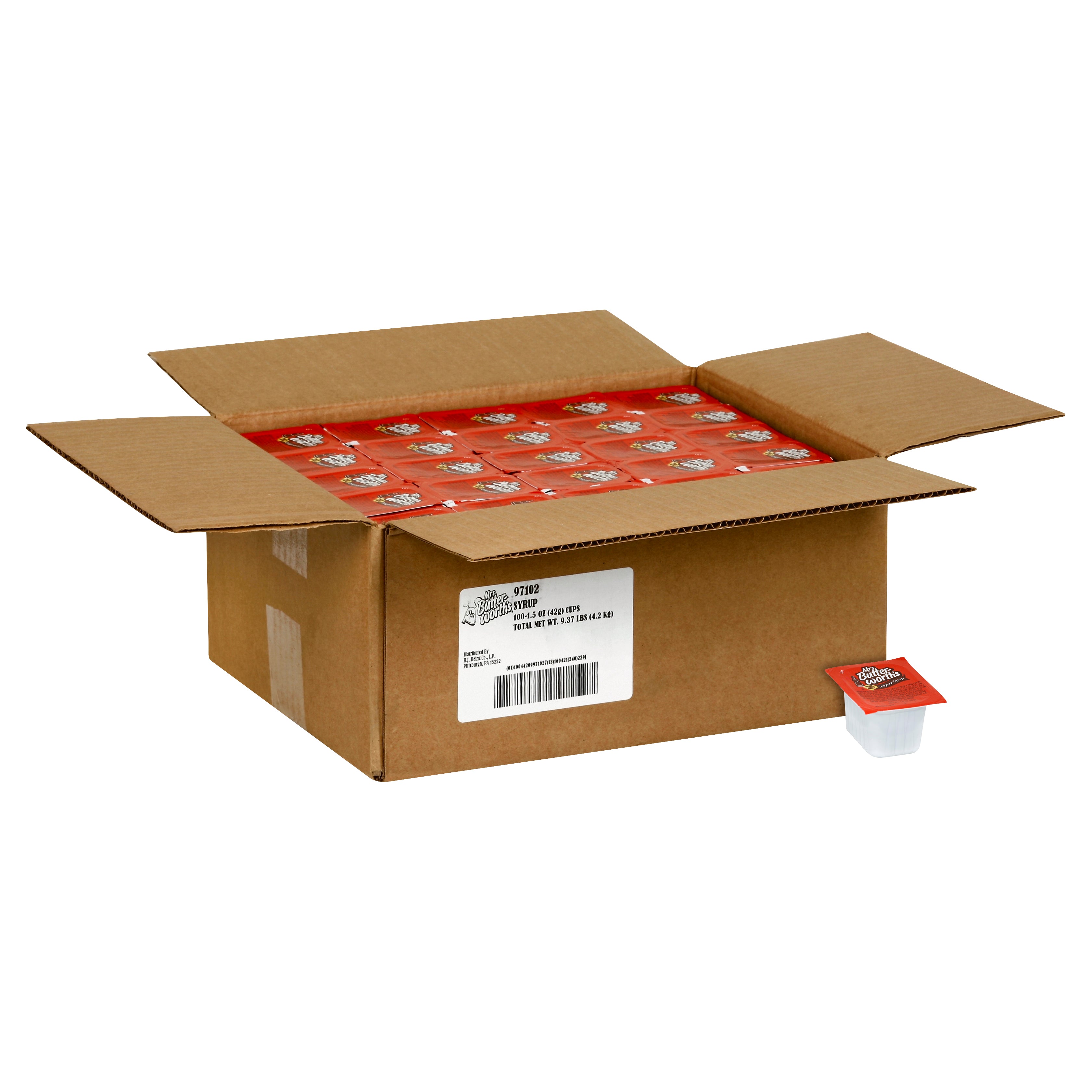 MRS. BUTTERWORTH'S Single Serve Table Syrup 1.5 Ounce Cups 100 Per Case