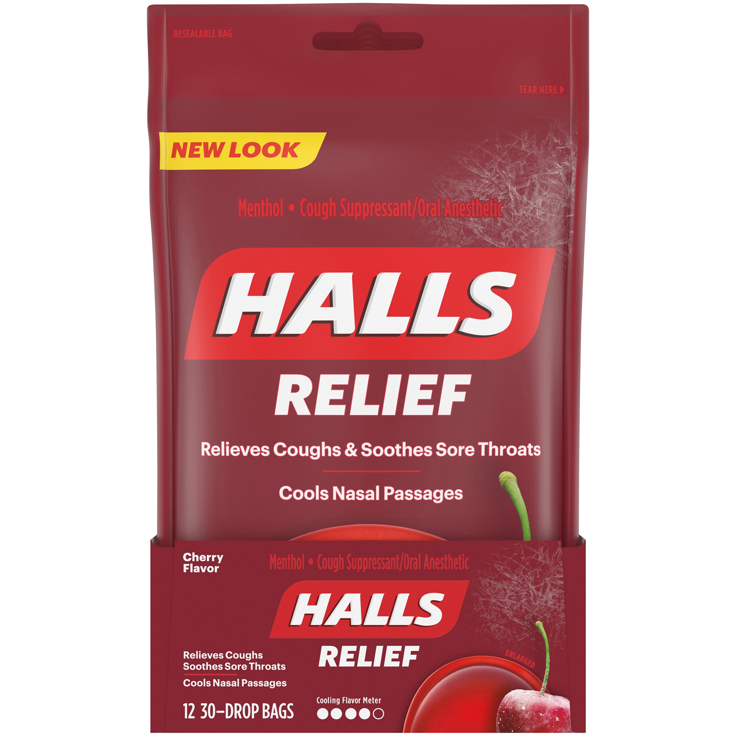Pc Halls Cherry Bag 30 Count Packs - 48 Per Case.
