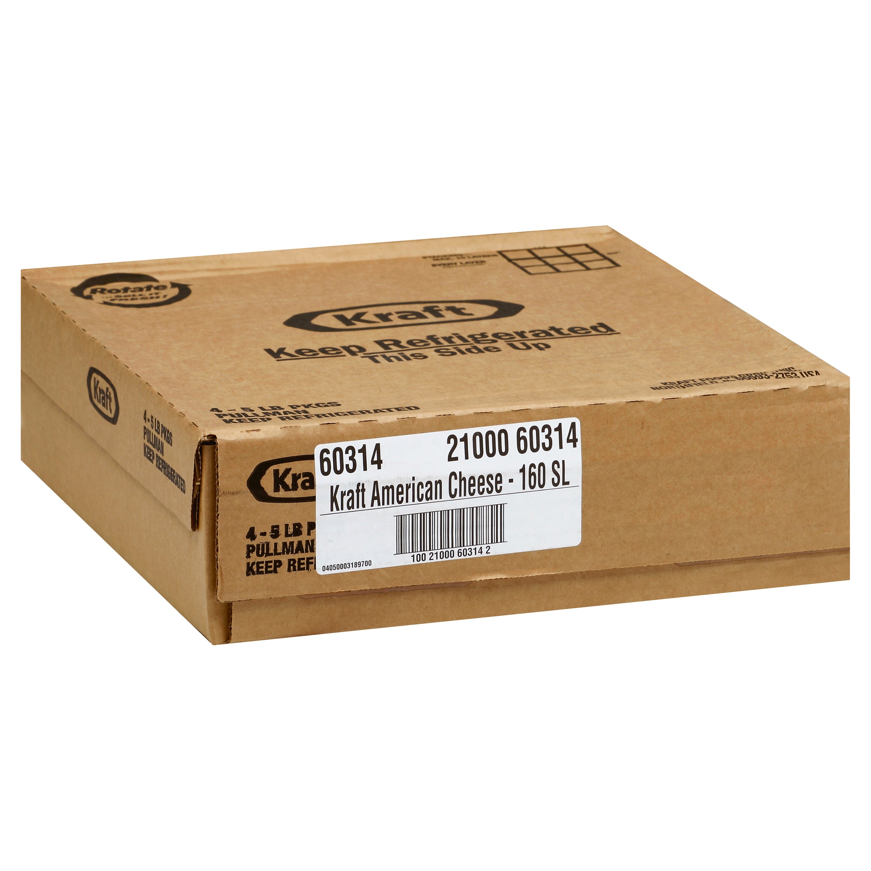 KRAFT American Sliced Cheese (160 Slices) 5 lb. 4 Per Case