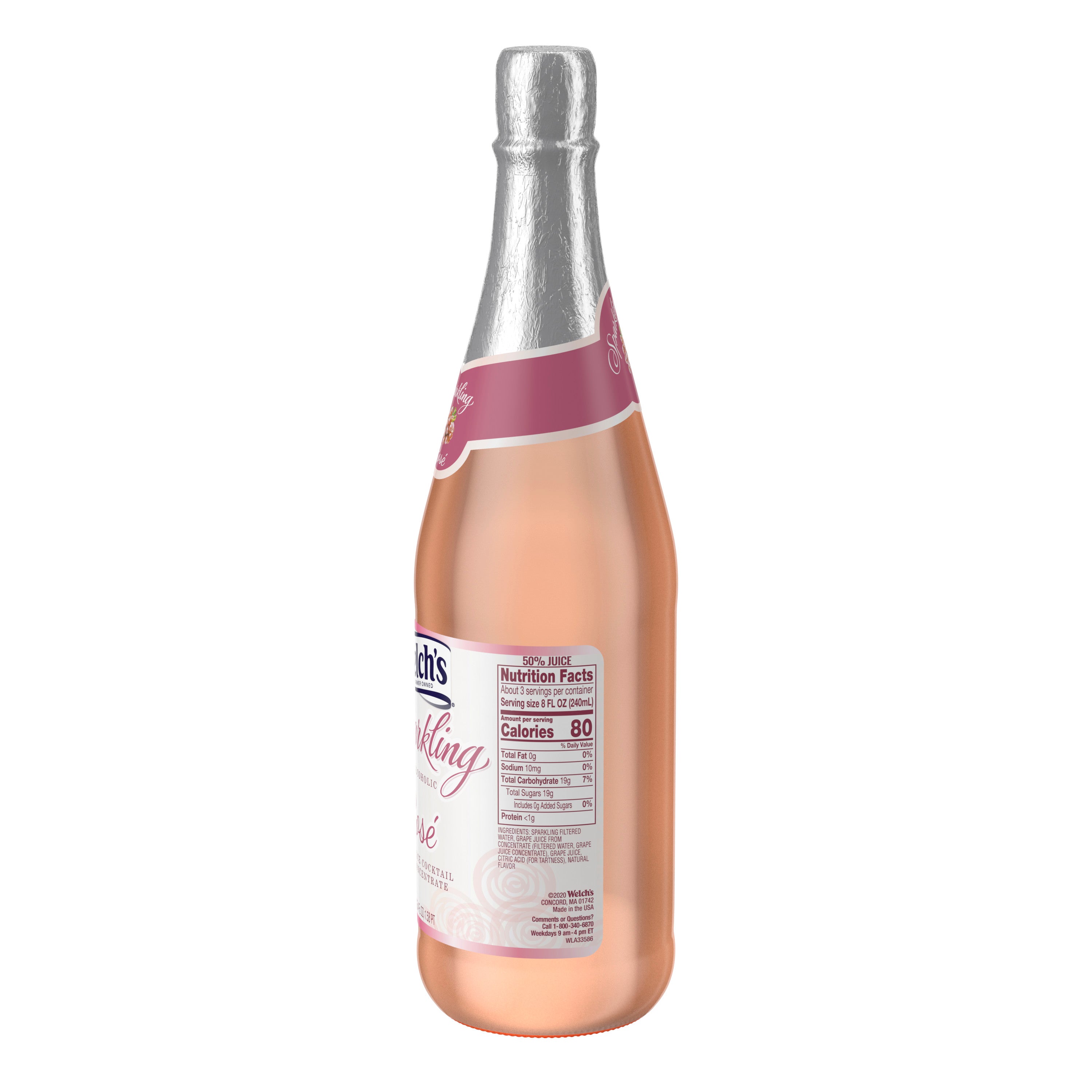 Fl Sparkling Juice Cocktail Rosegrape 25.4 Fluid Ounce - 12 Per Case.