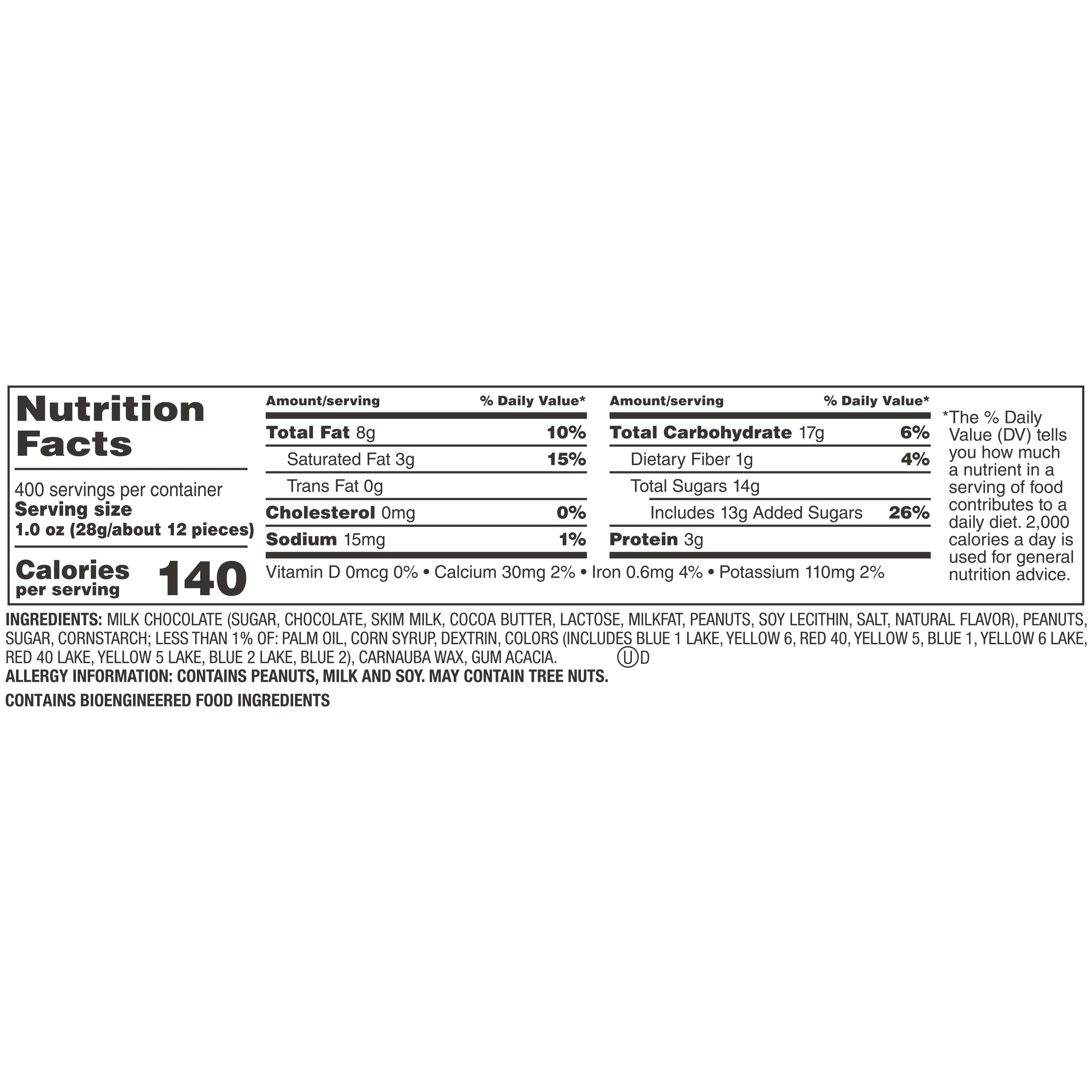 M&m's Peanut Bulk 25 Pound Each - 1 Per Case.