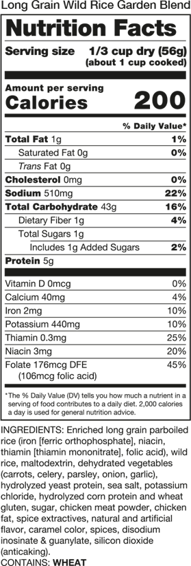 Producers Rice Mill Par Excellence Long & Wild With Garden Blend Seasoned Rice Mix, 36 Ounces - 6 Per Case.
