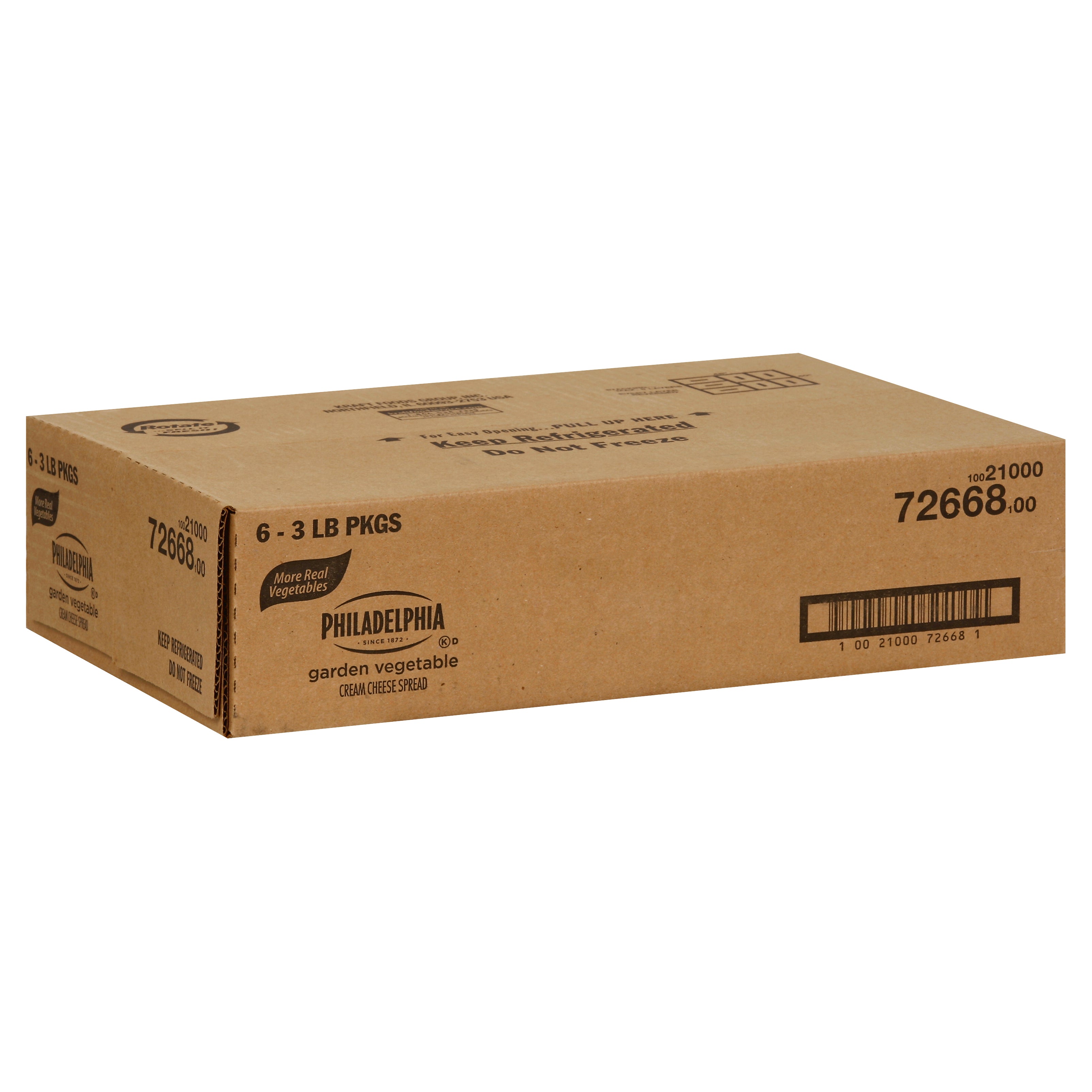 PHILADELPHIA Garden Vegetable Cream Cheese Spread 48 Ounce Tub 6 Per Case