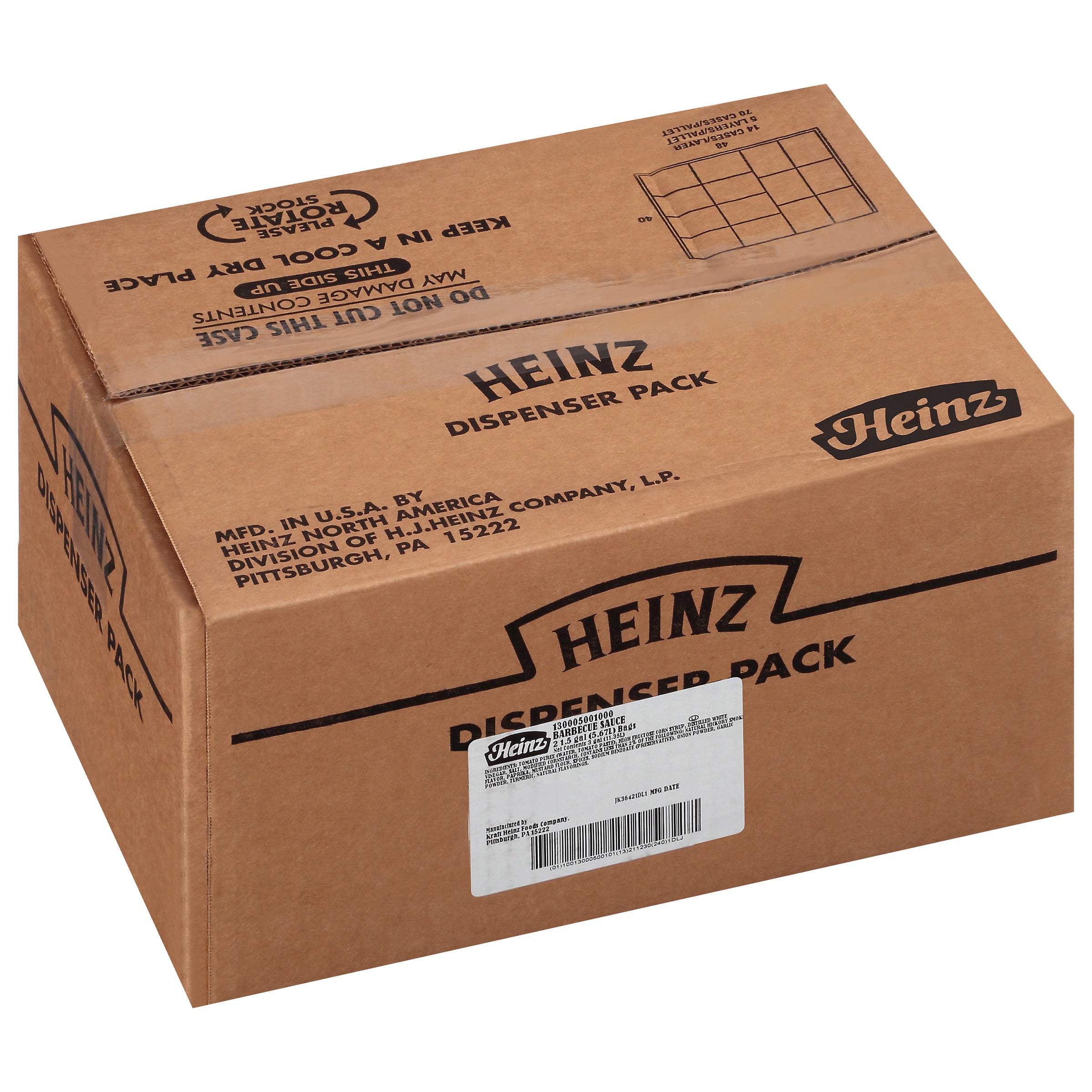 HEINZ BBQ Sauce Dispenser Pack 1.5 gal. 2 Per Case