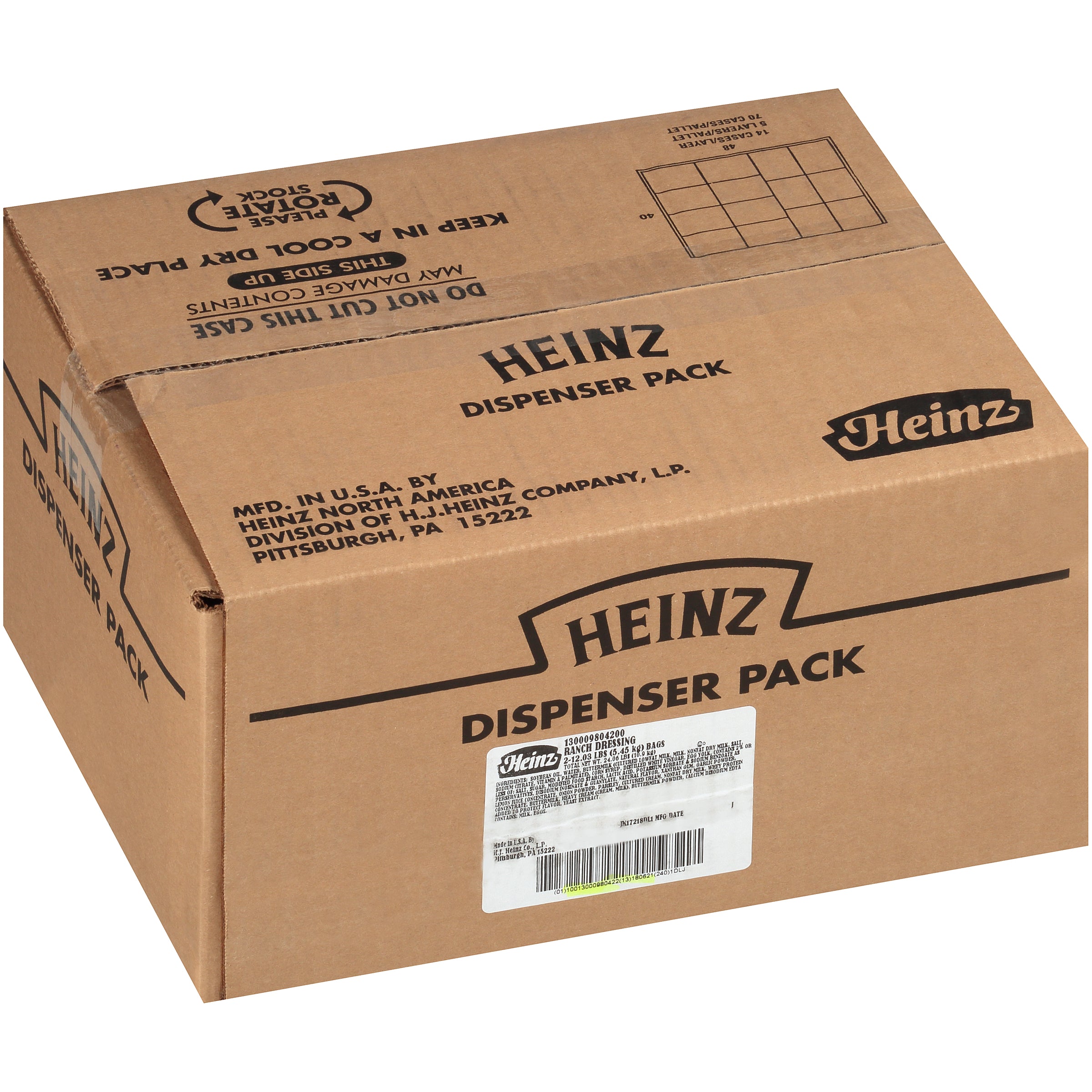 HEINZ Ranch Dressing Dispenser Pack 1.5 gal. 2 Per Case