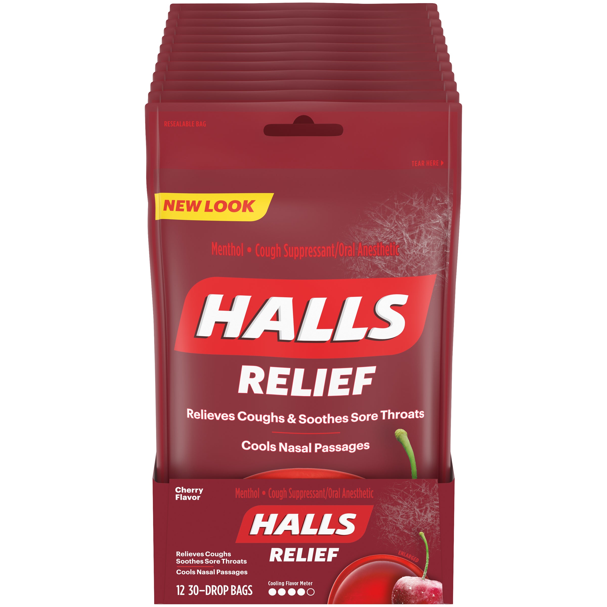 Pc Halls Cherry Bag 30 Count Packs - 48 Per Case.