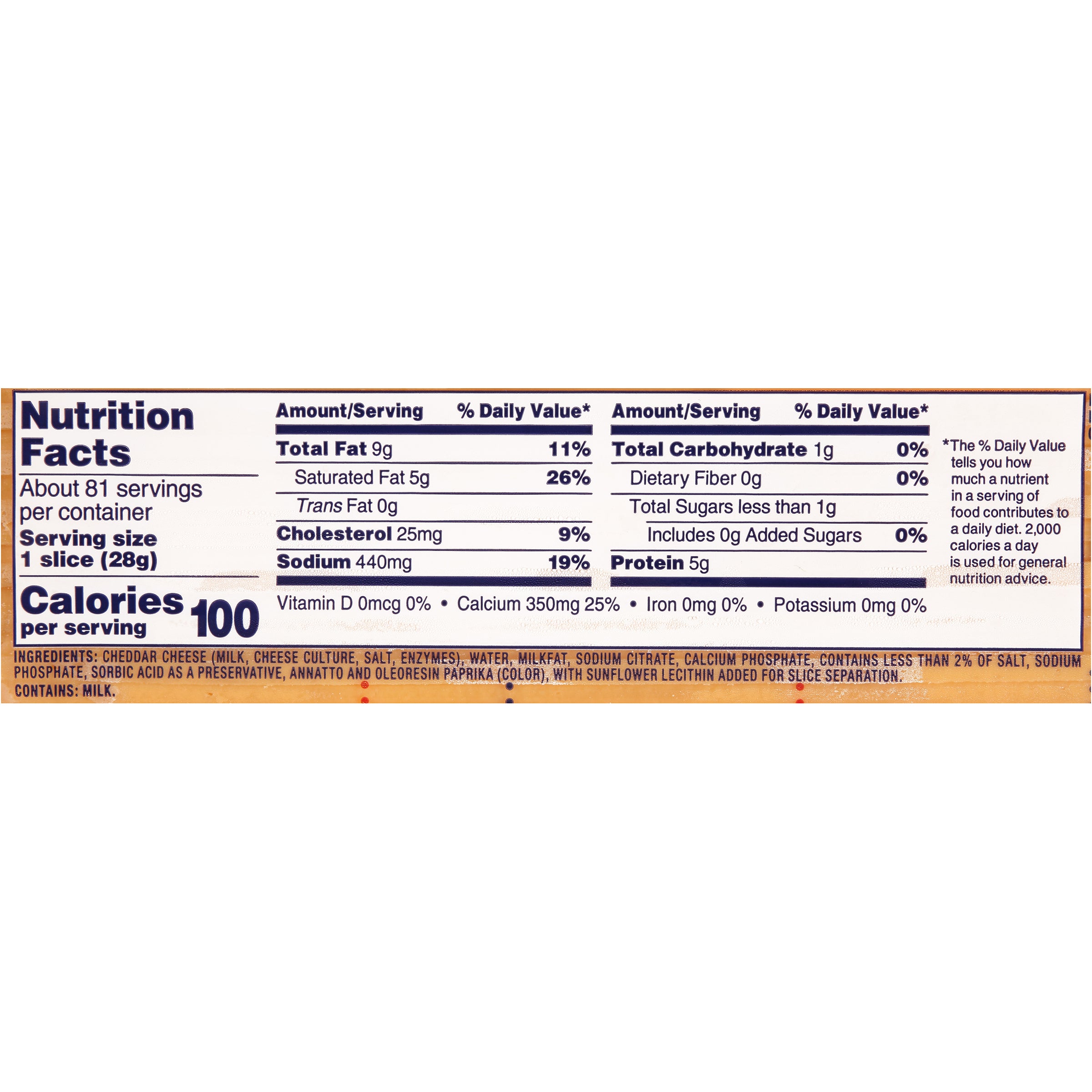 KRAFT American Ribbon Sliced Cheese (81-108 Slices) 5 Lb. 4 Per Case