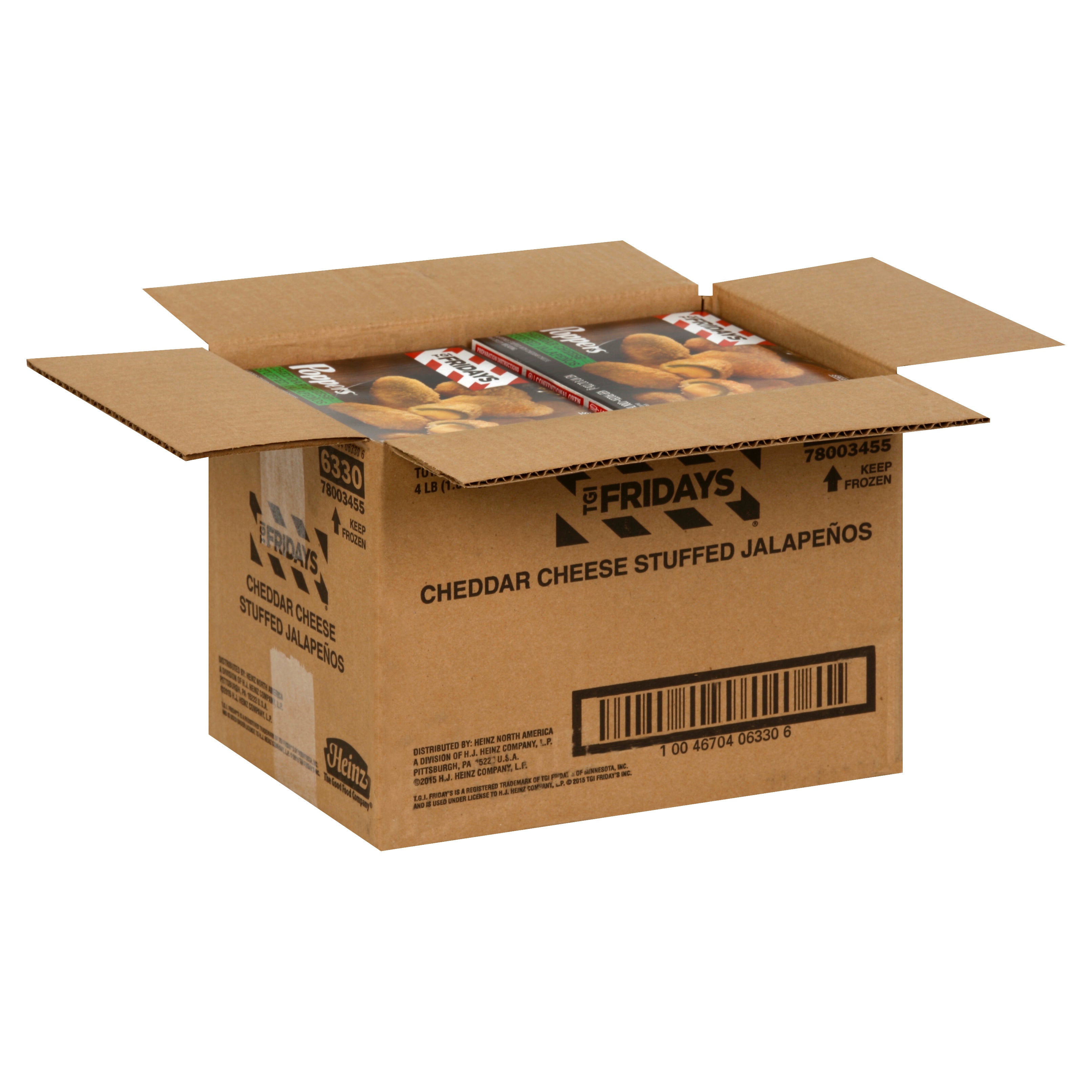 Tgif Frozen Pizza & Appetizers Cheddar Cheesestuffed Jalapenos 8 Ounce Size - 8 Per Case.