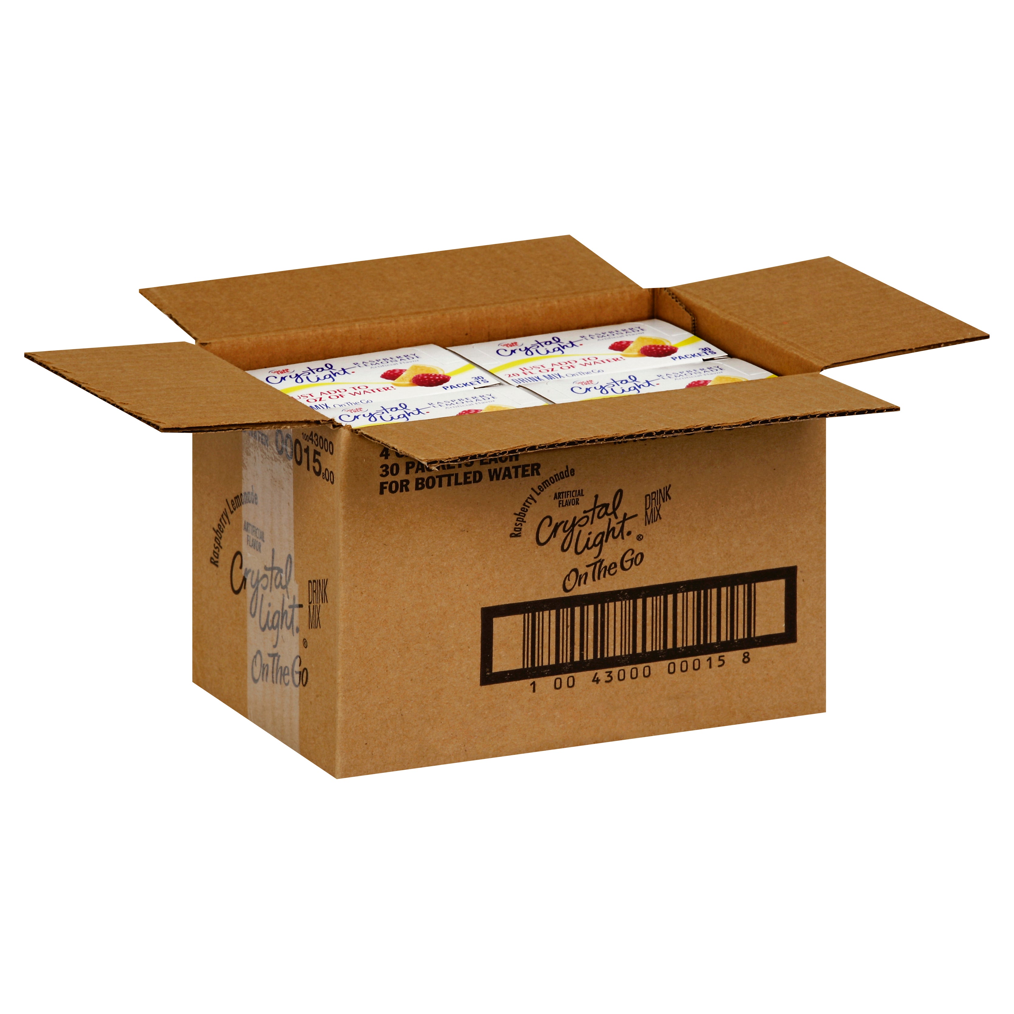 Crystal Light Raspberry Lemonade Drink Mix 120 Casepack 4 Boxes of 30 On-the-Go Packets