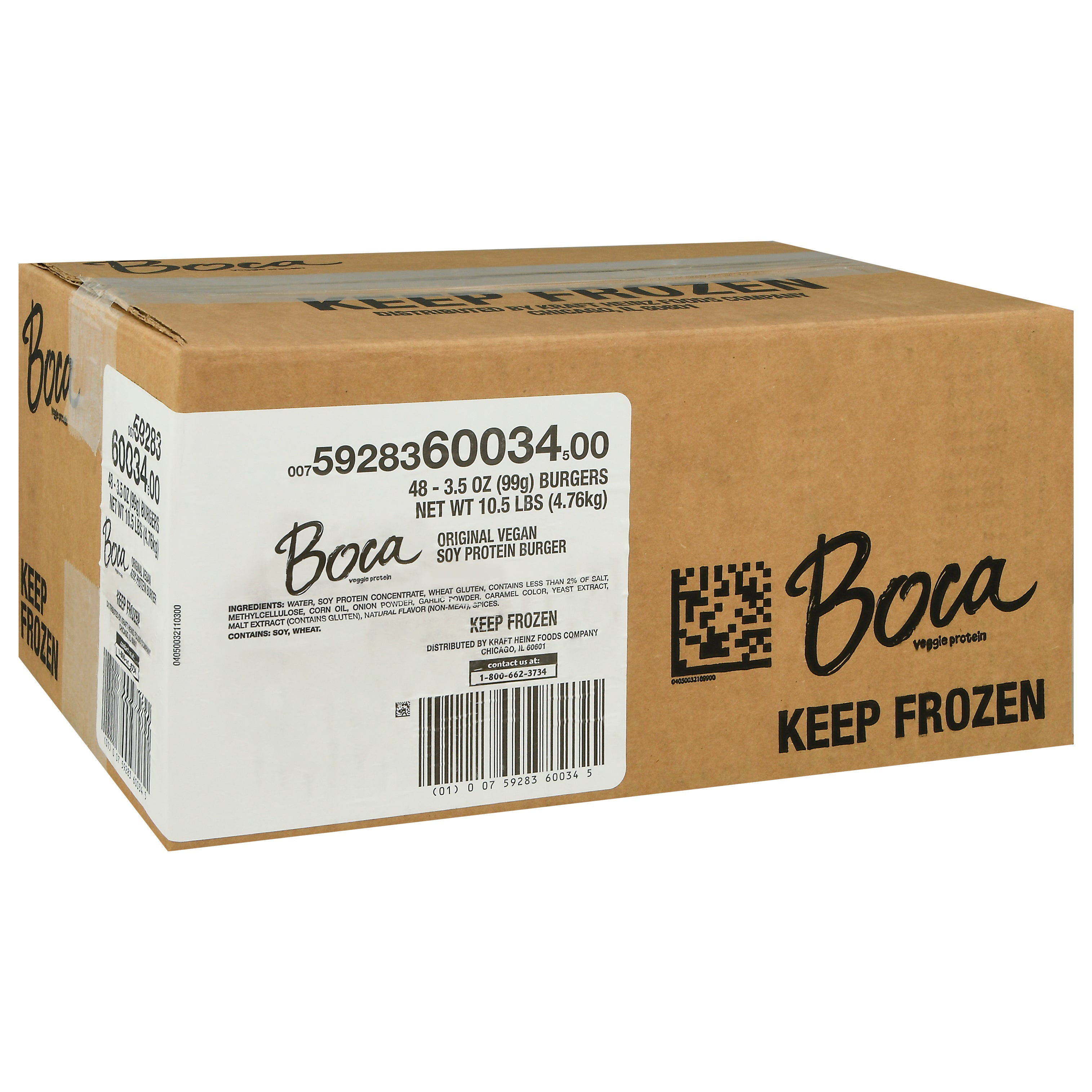 BOCA Original Vegan Burger 3.5 Ounce Patty 48 Per Case