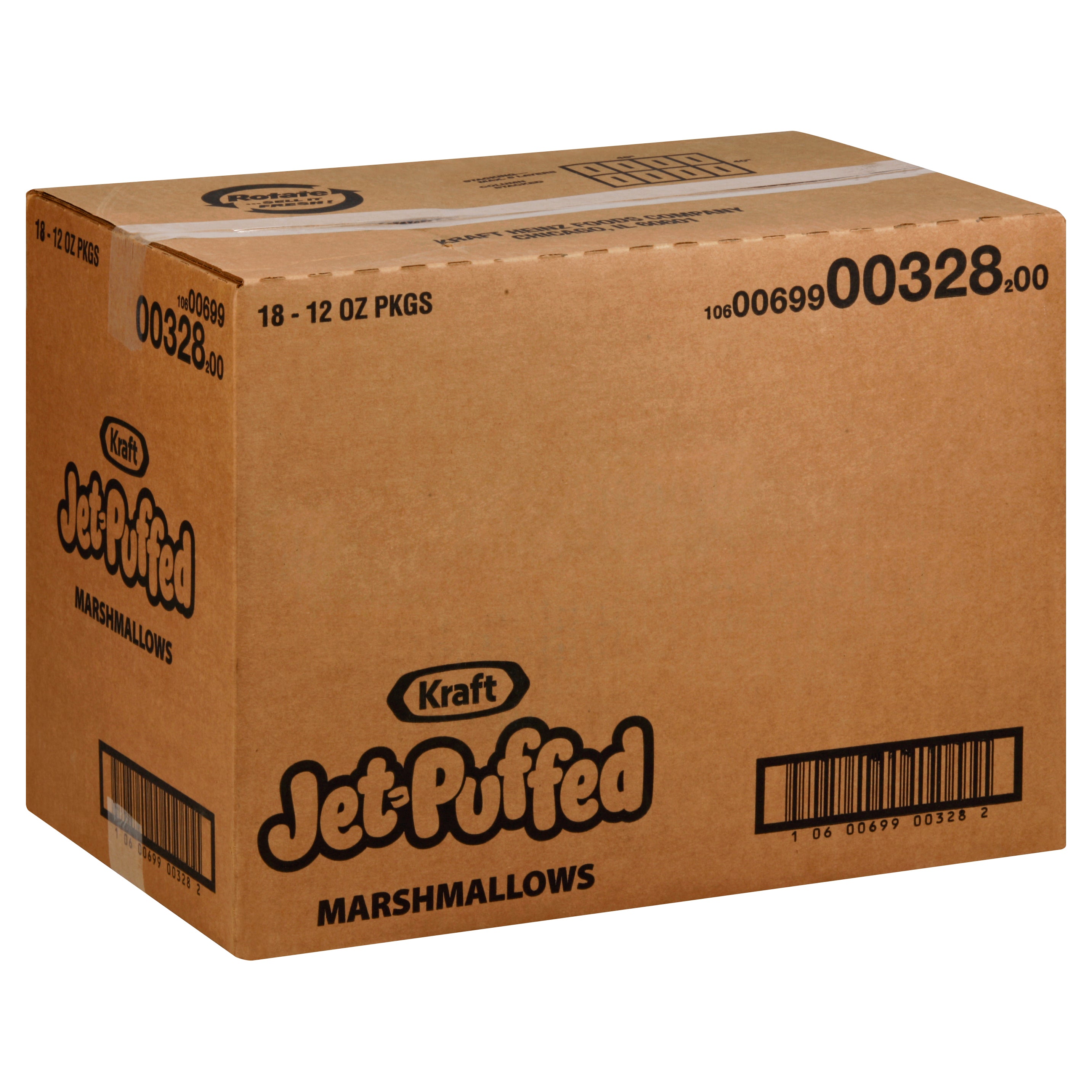 Jet Puffed Marshmallow, 12 Ounce Size - 18 Per Case.