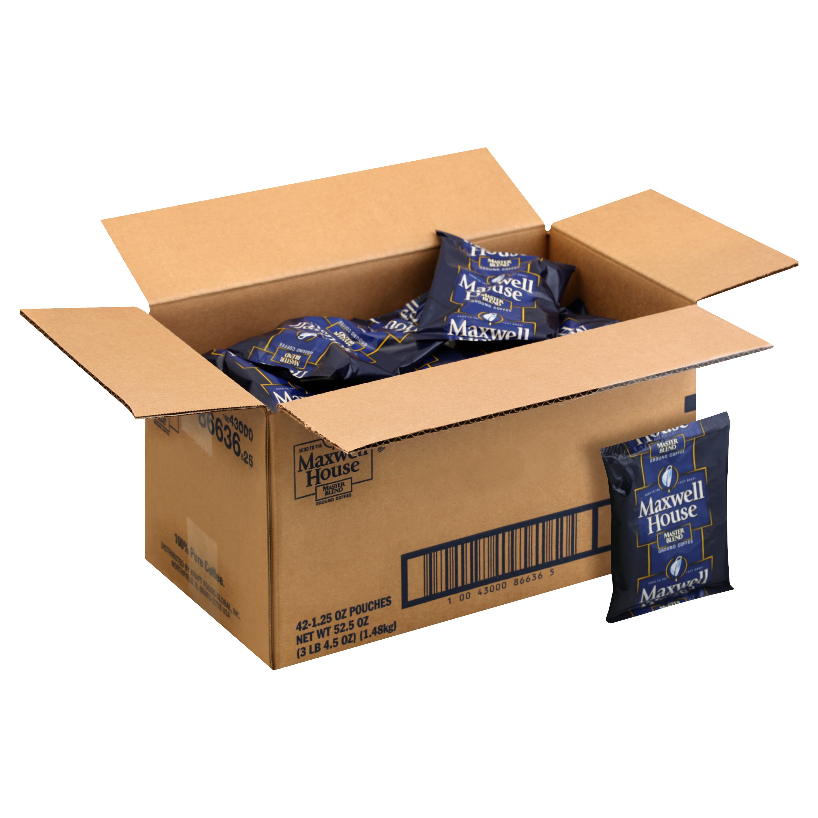 Maxwell House Coffee Master Blend Ground Coffee, 3.281 Pound Each - 1 Per Case.