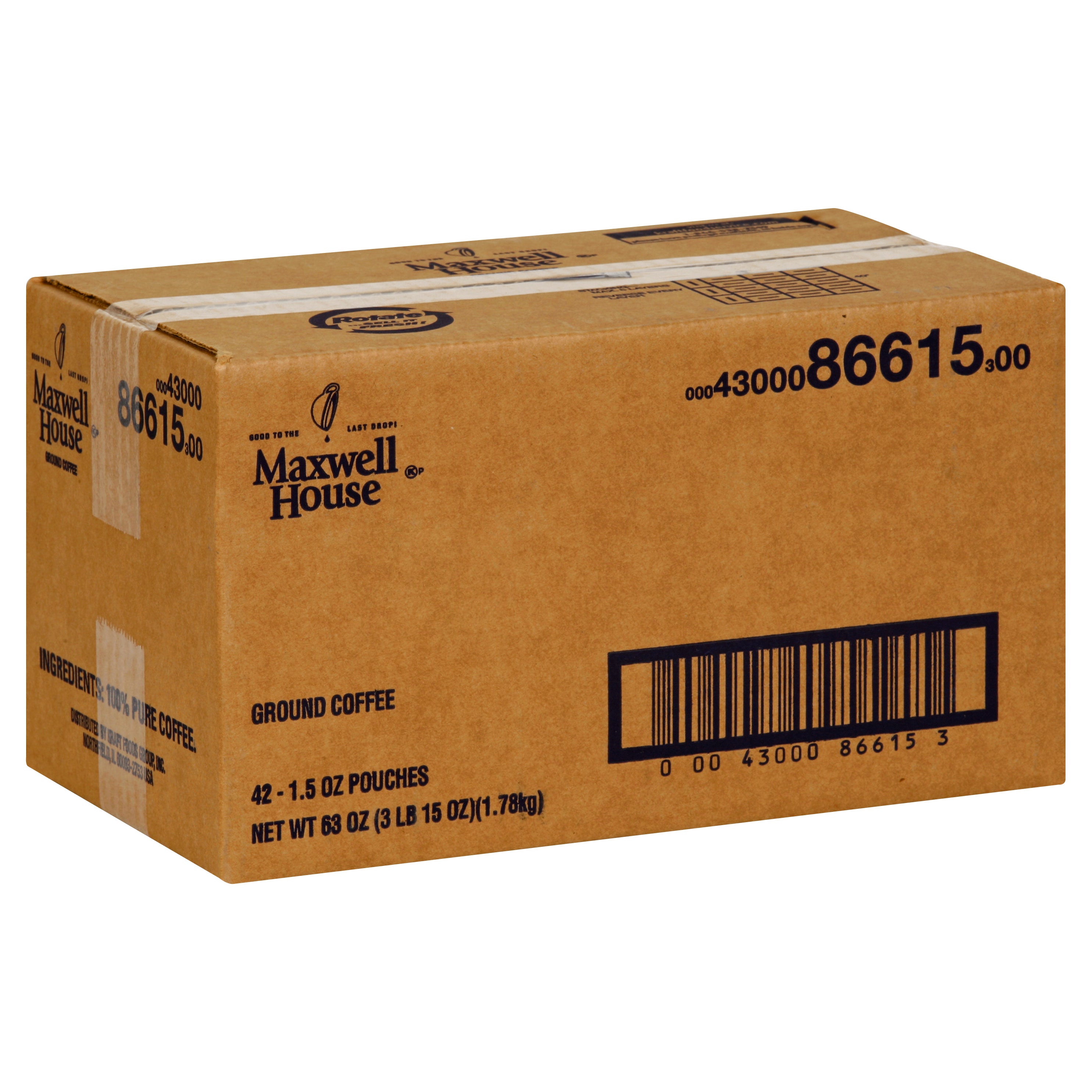 Maxwell House Ground Coffee 42 Casepack 1.5 Ounce Packets