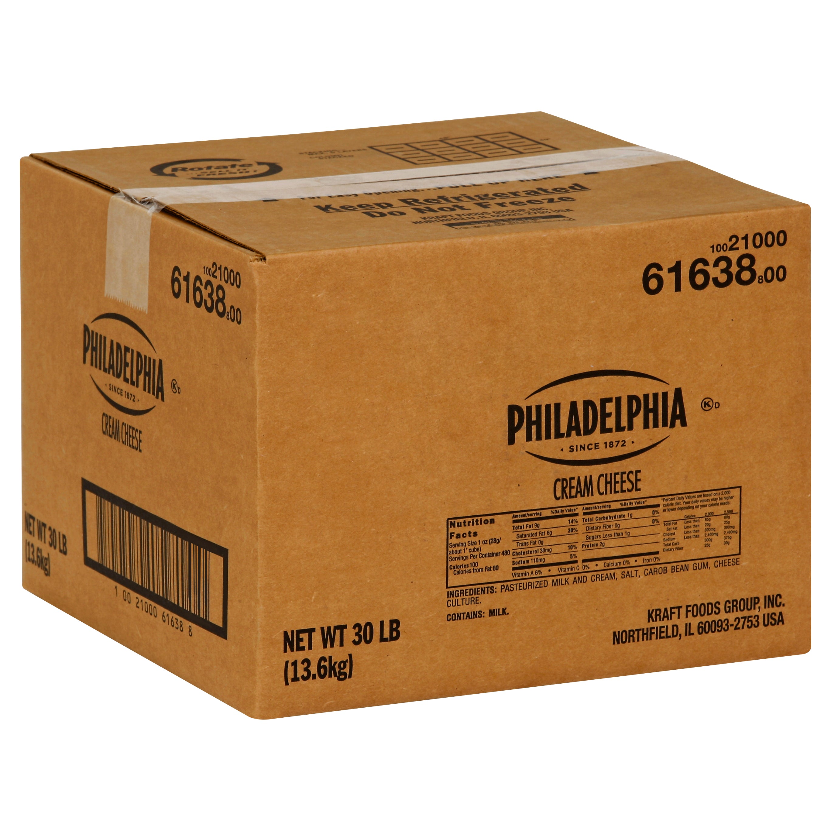 PHILADELPHIA Original Cream Cheese 30 lb. Carton 1)