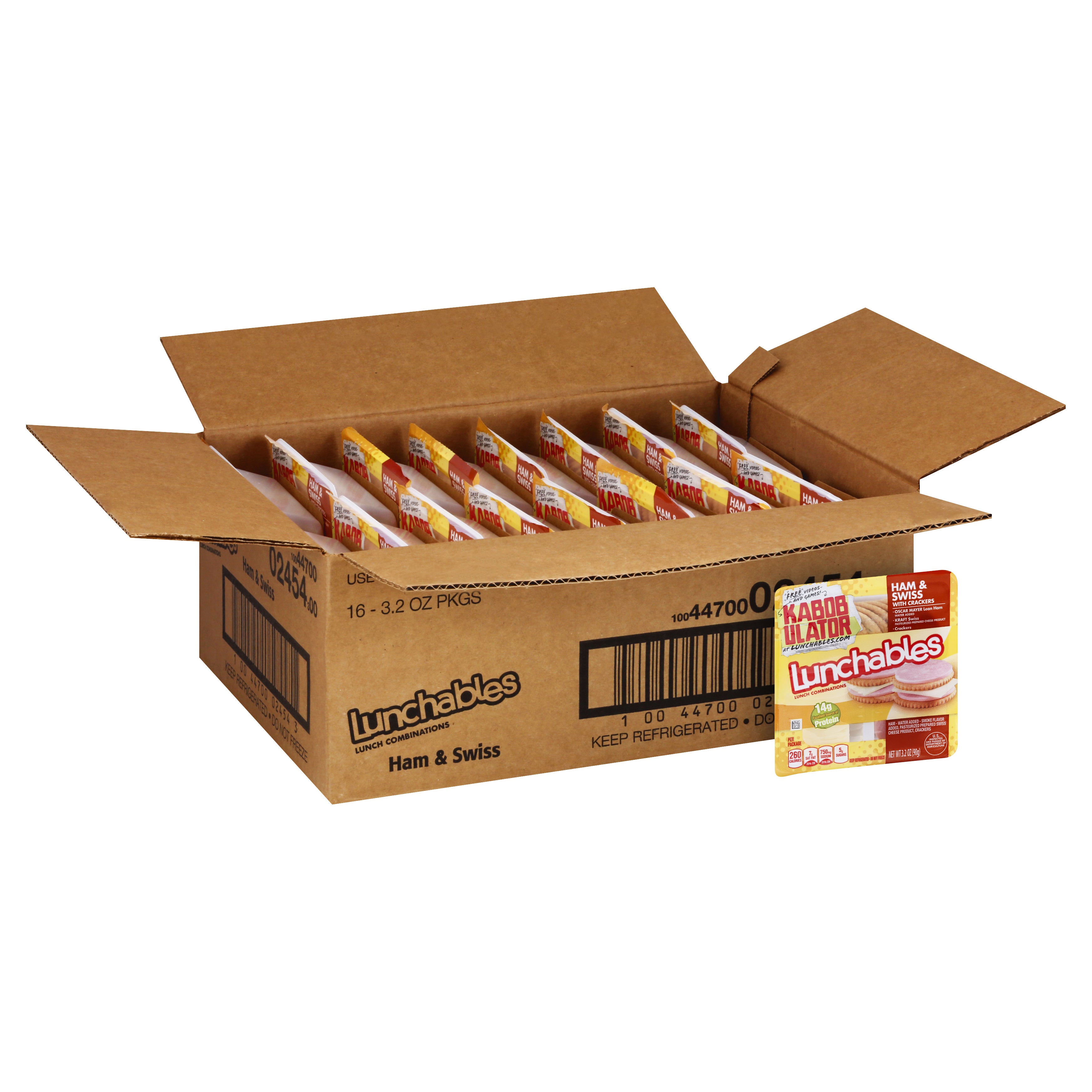 Lunchable Ham & Swiss Cheese, 3.2 Ounce Size - 16 Per Case.