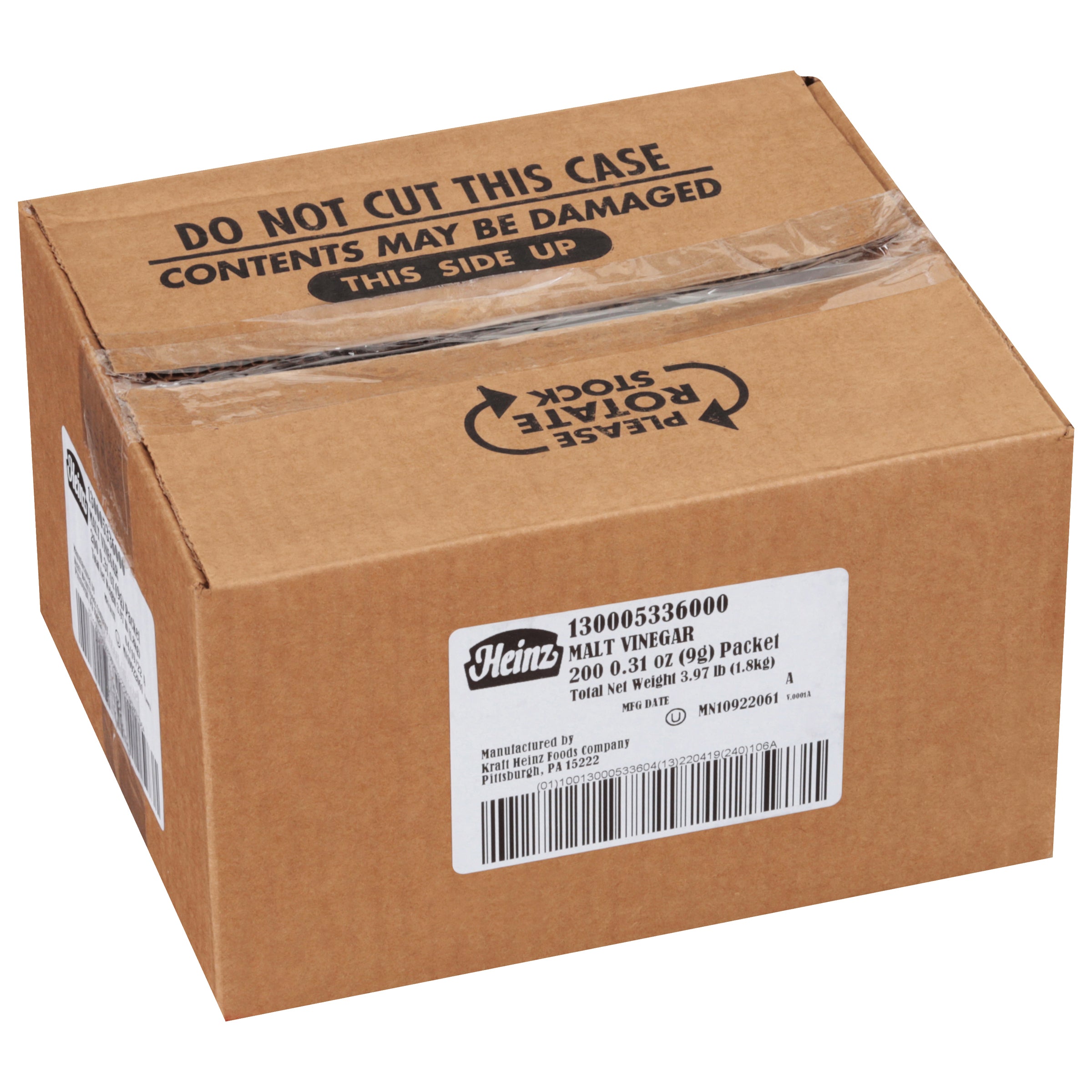 HEINZ Single Serve Malt Vinegar 9 Gram Packets 200 Per Case