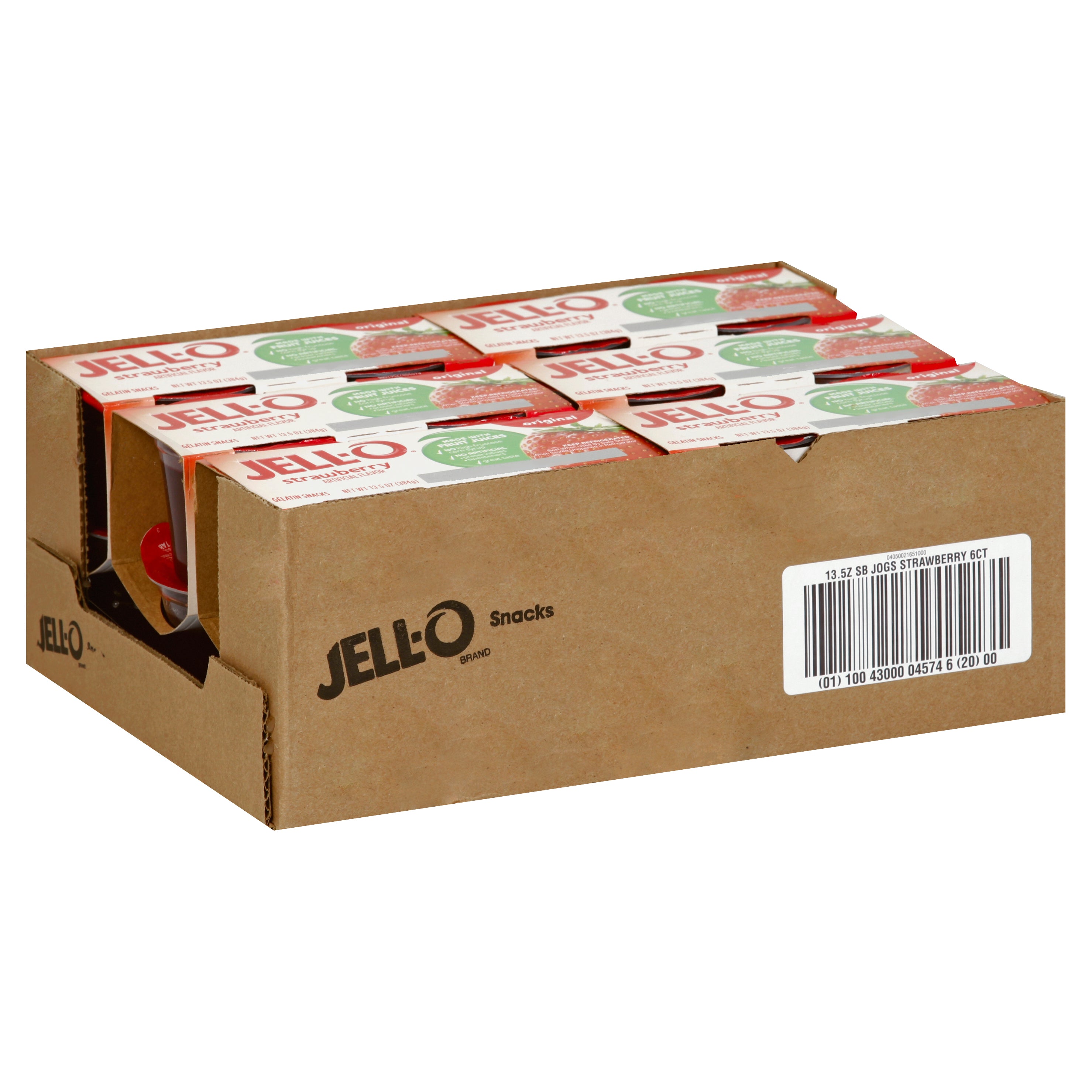 Jell-O Ready To Eat Strawberry Gelatin, 13.5 Ounce Size - 6 Per Case.
