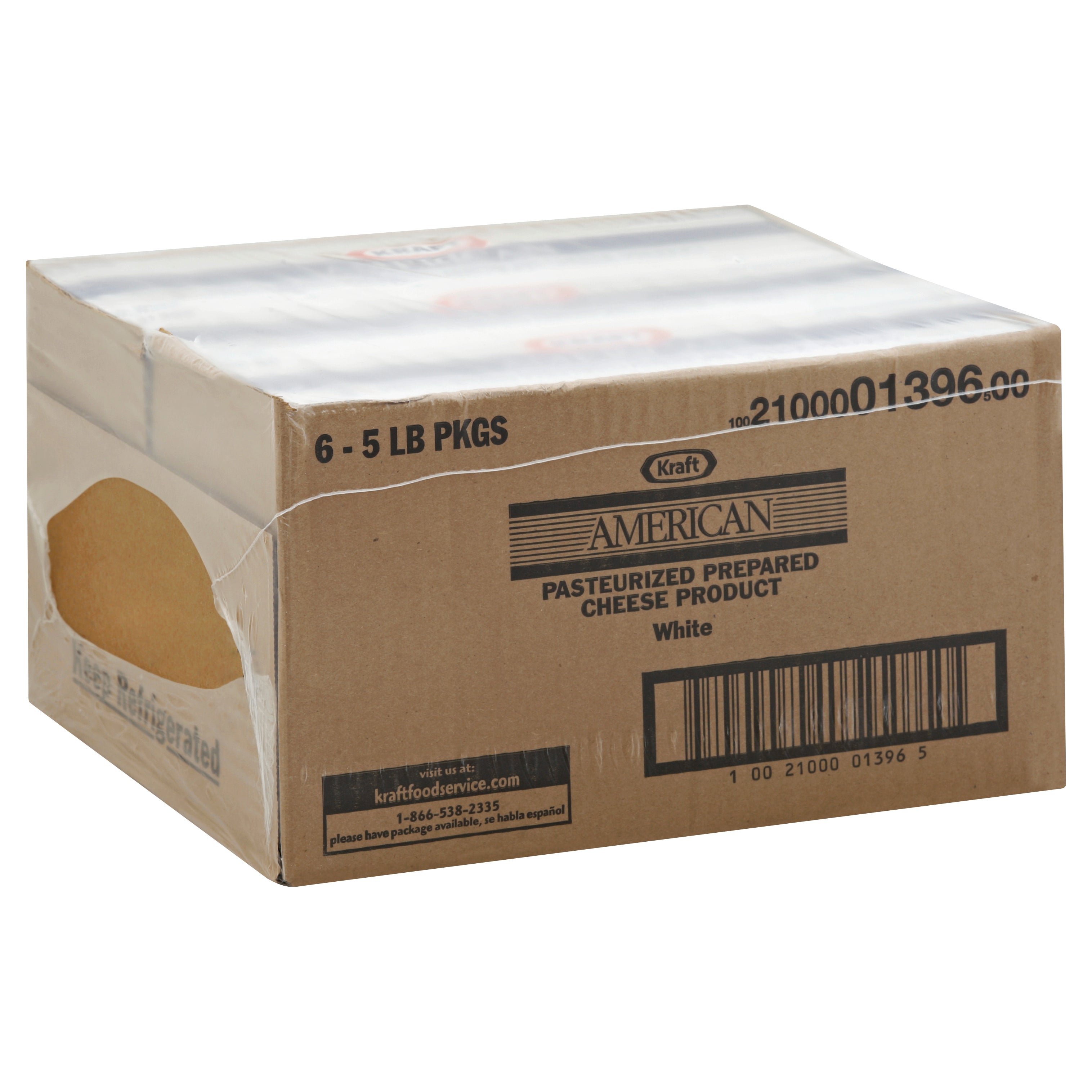 KRAFT American White Cheese 5 lb. Loaf 4 Per Case