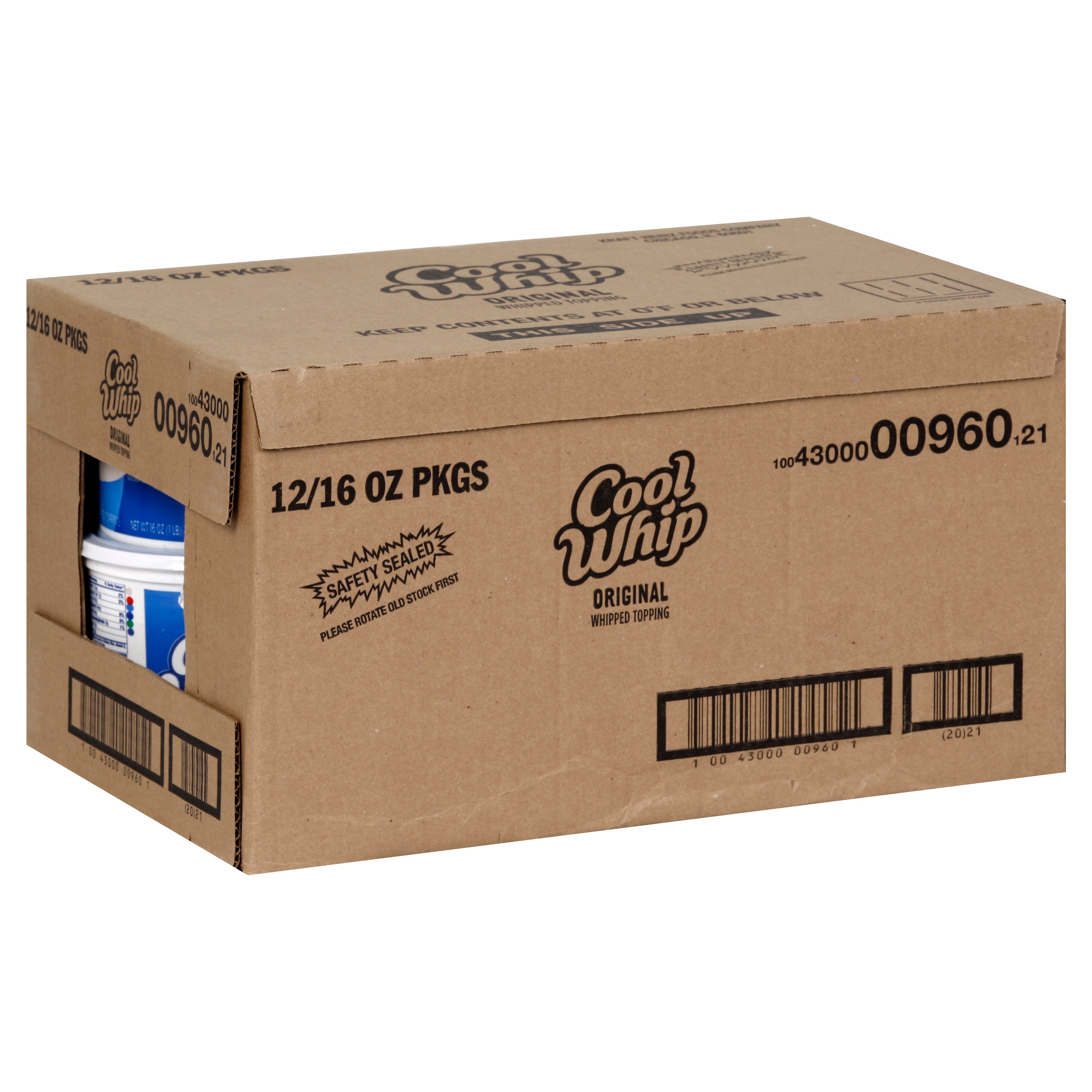 Cool Whip Whipped Topping Frozen Original 1 Pound Each - 12 Per Case.