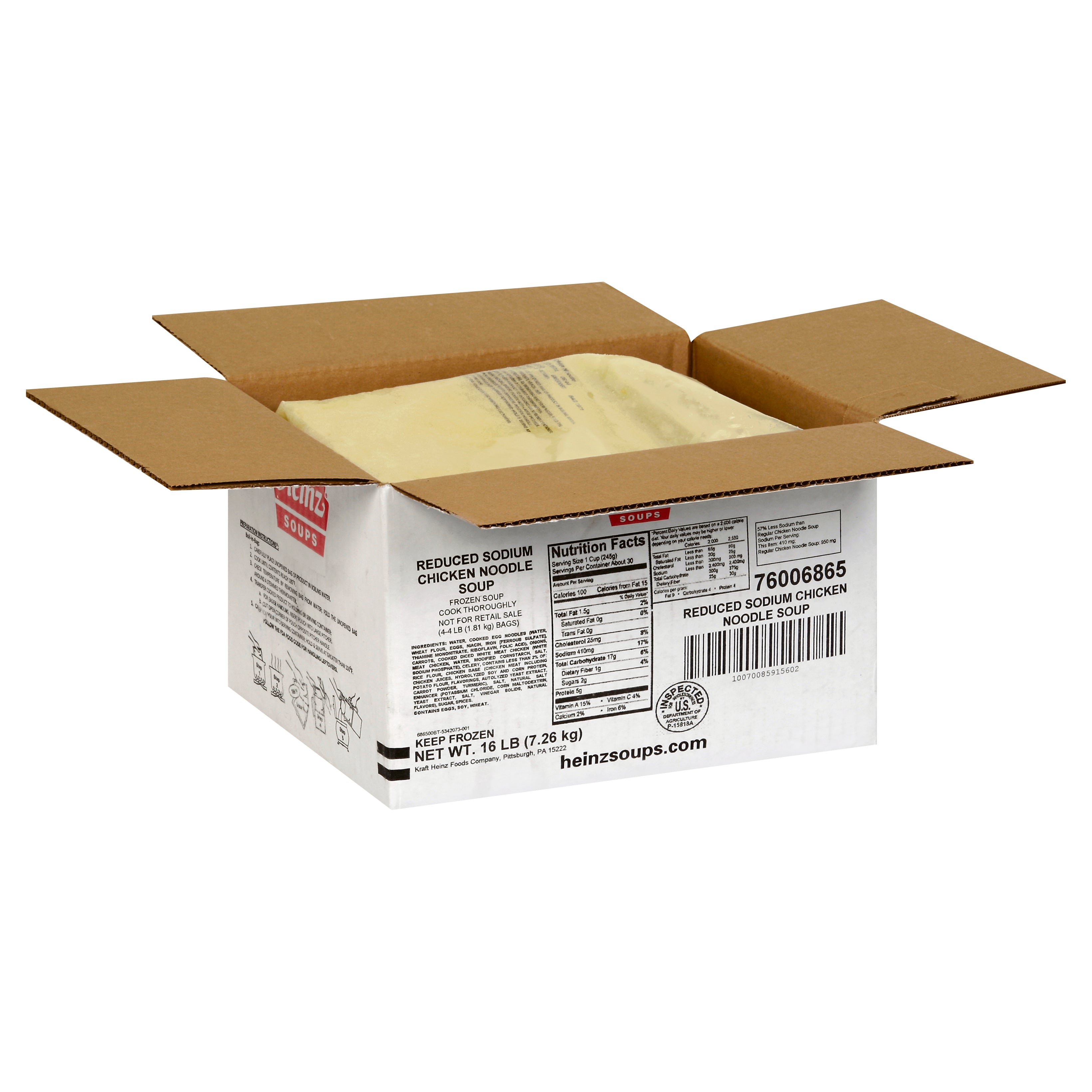 HEINZ Reduced Sodium Chicken Noodle Soup 4 lb. Bag 4 Per Case