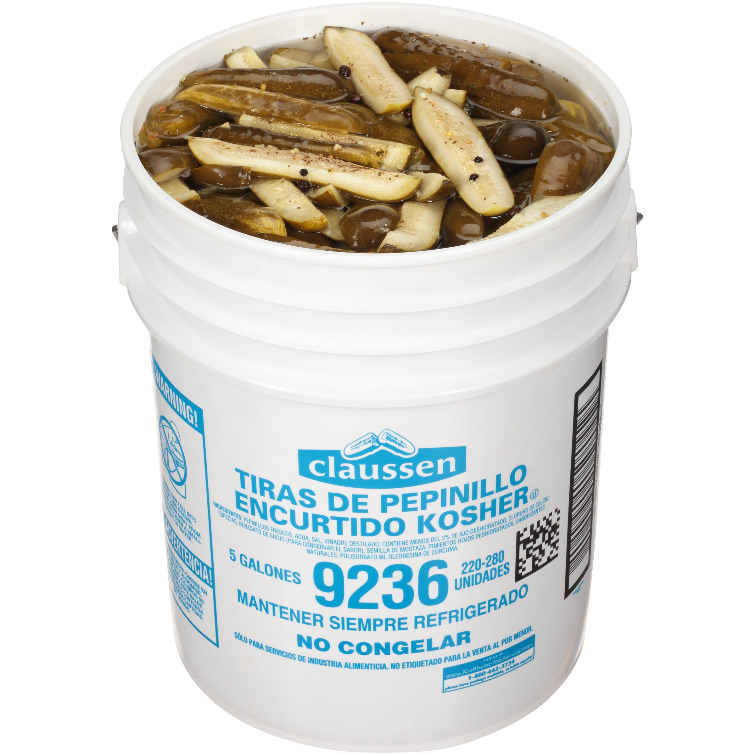 CLAUSSEN Dill Pickle Spears 5 gal. Pail 220-280 Count