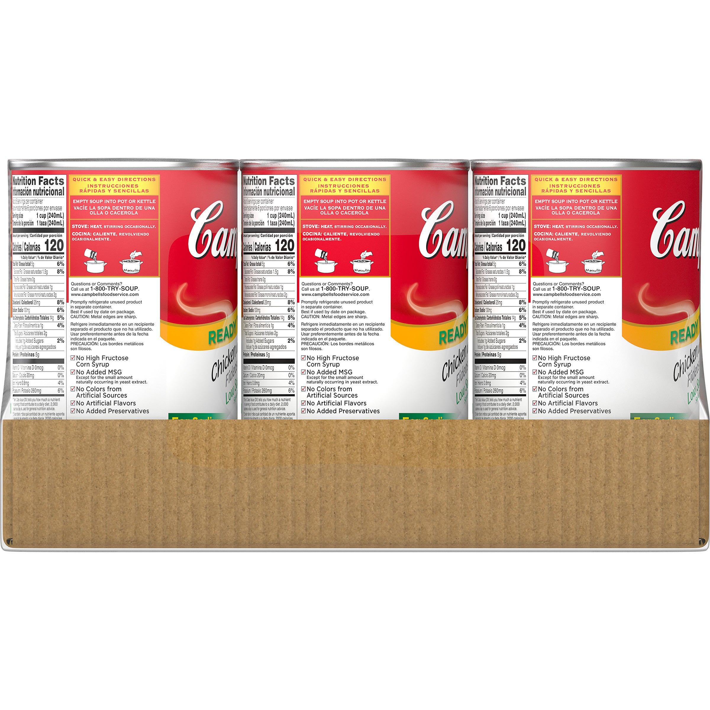 Campbell's Soup Ready To Serve Low Sodium Chicken Noodle 50 Ounce Size - 12 Per Case.