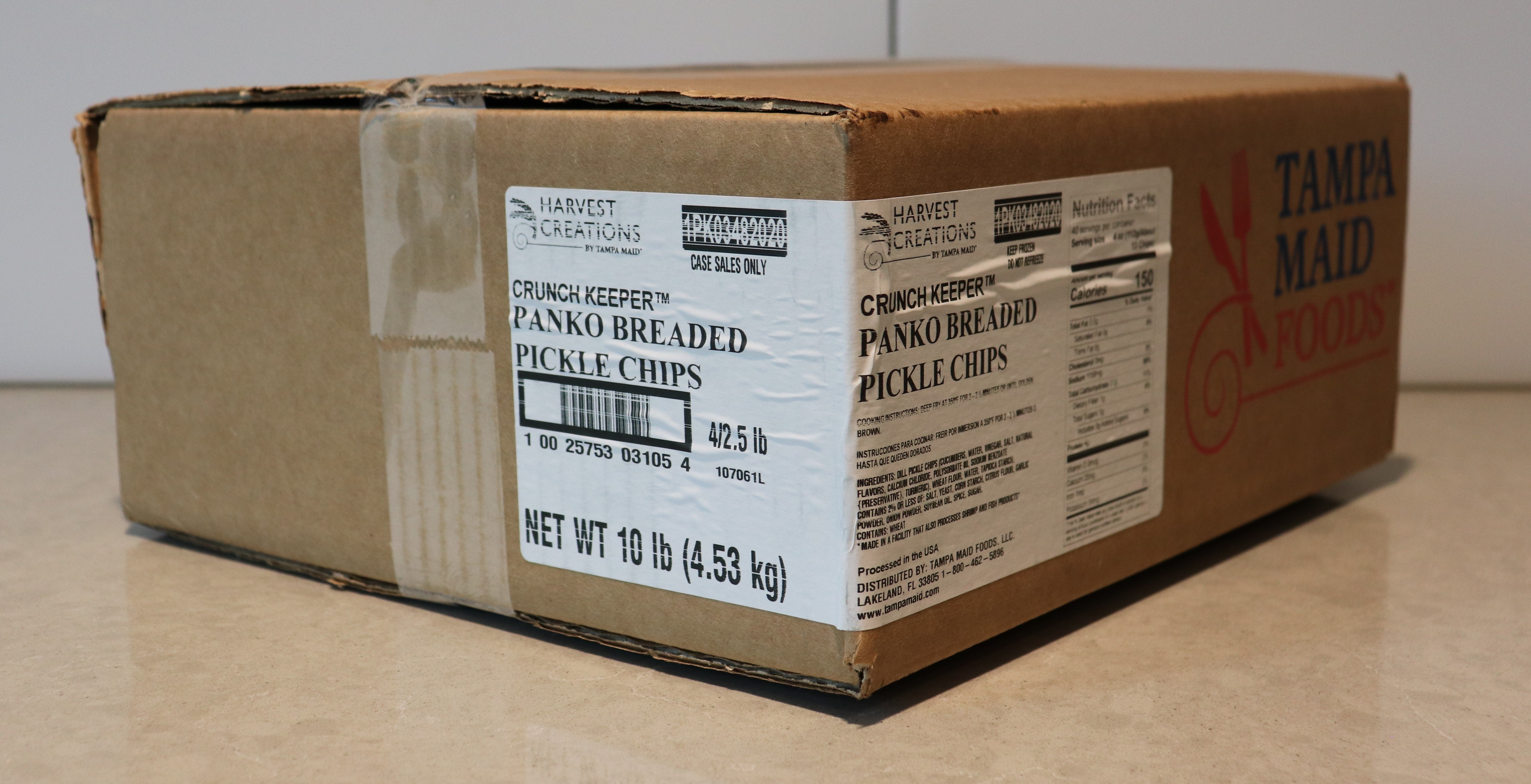Harvest Creations Panko Breaded Pickle Chips 2.5 Pound Each - 4 Per Case.