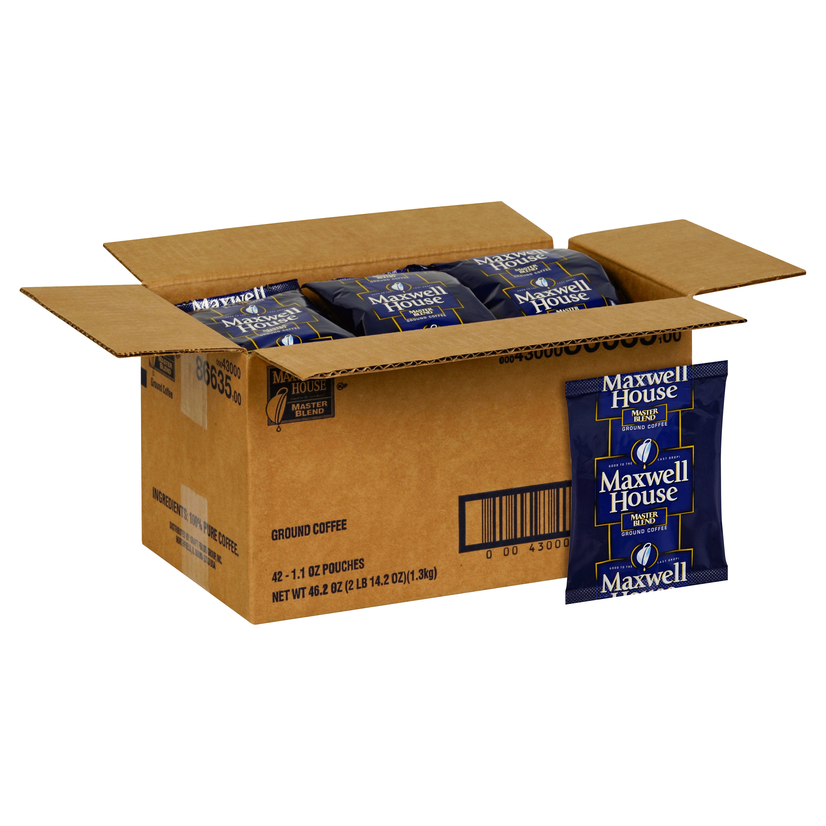 Maxwell House Coffee Master Blend Ground Coffee, 2.888 Pound Each - 1 Per Case.