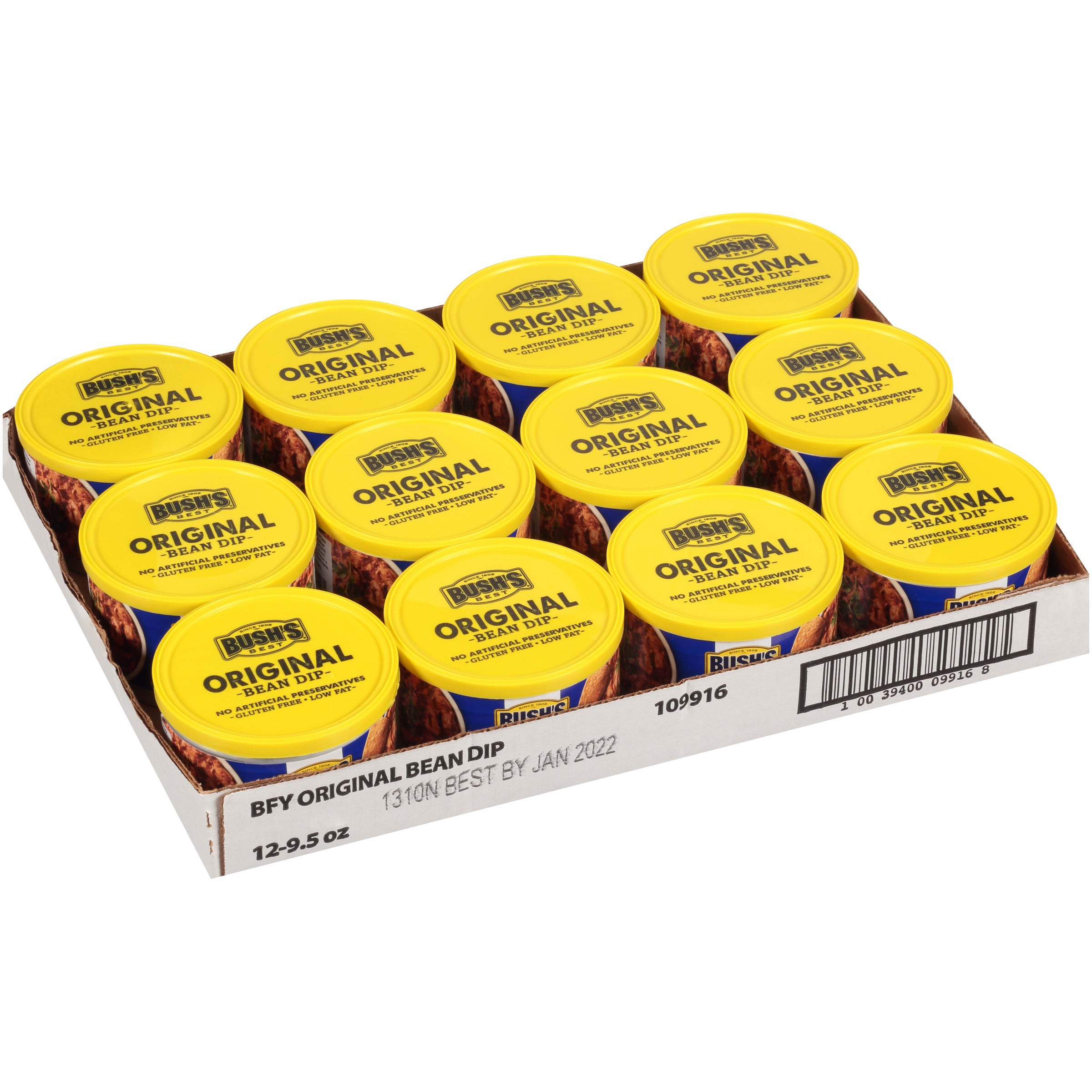 Bush's Best Bean Dip Original 9.5 Ounce Size - 12 Per Case.