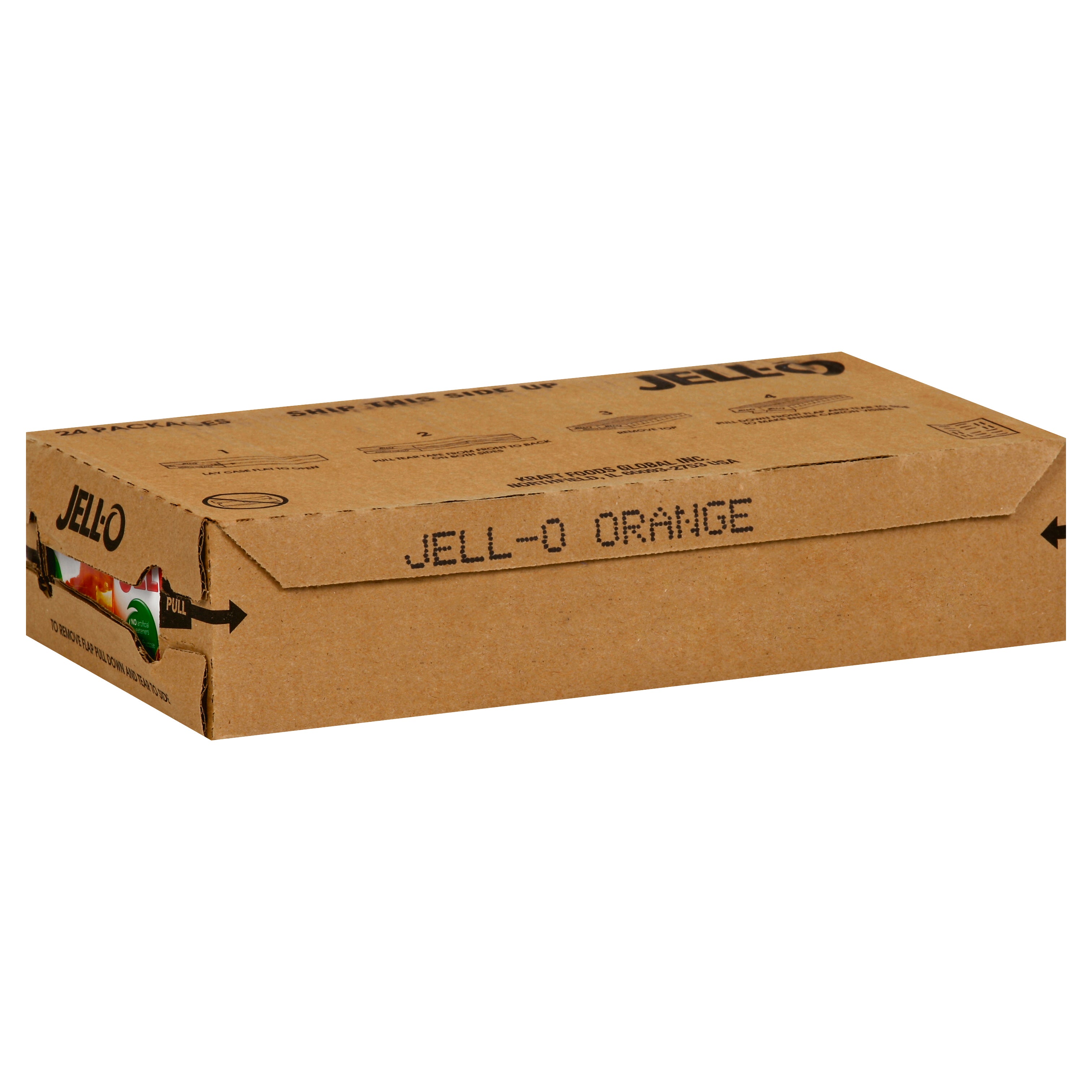 Jell-O Instant Powdered Orange Gelatin Dessert, 3 Ounce Size - 24 Per Case.