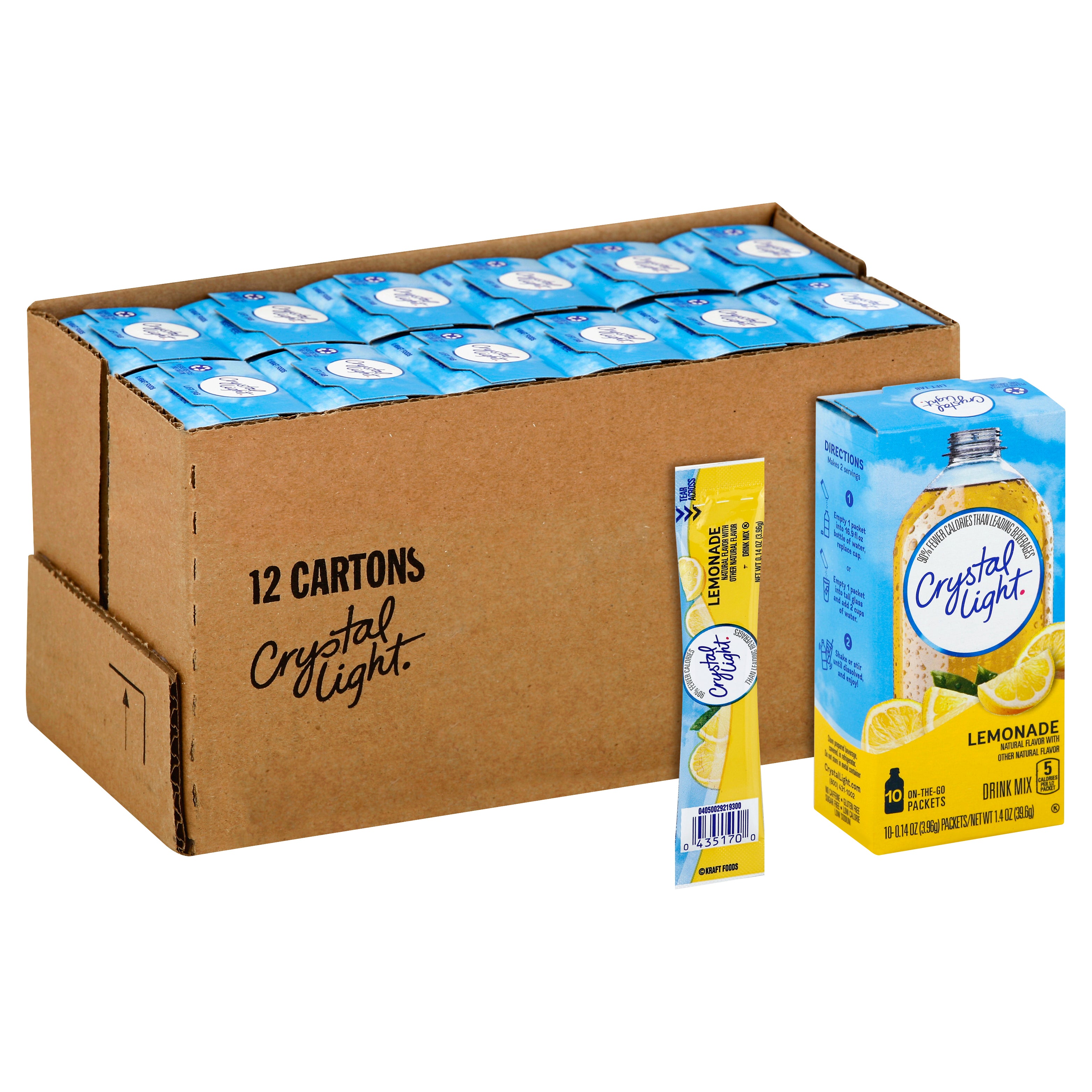 Crystal Light Lemonade Beverage On The Go, 0.14 Ounce Size - 120 Per Case.