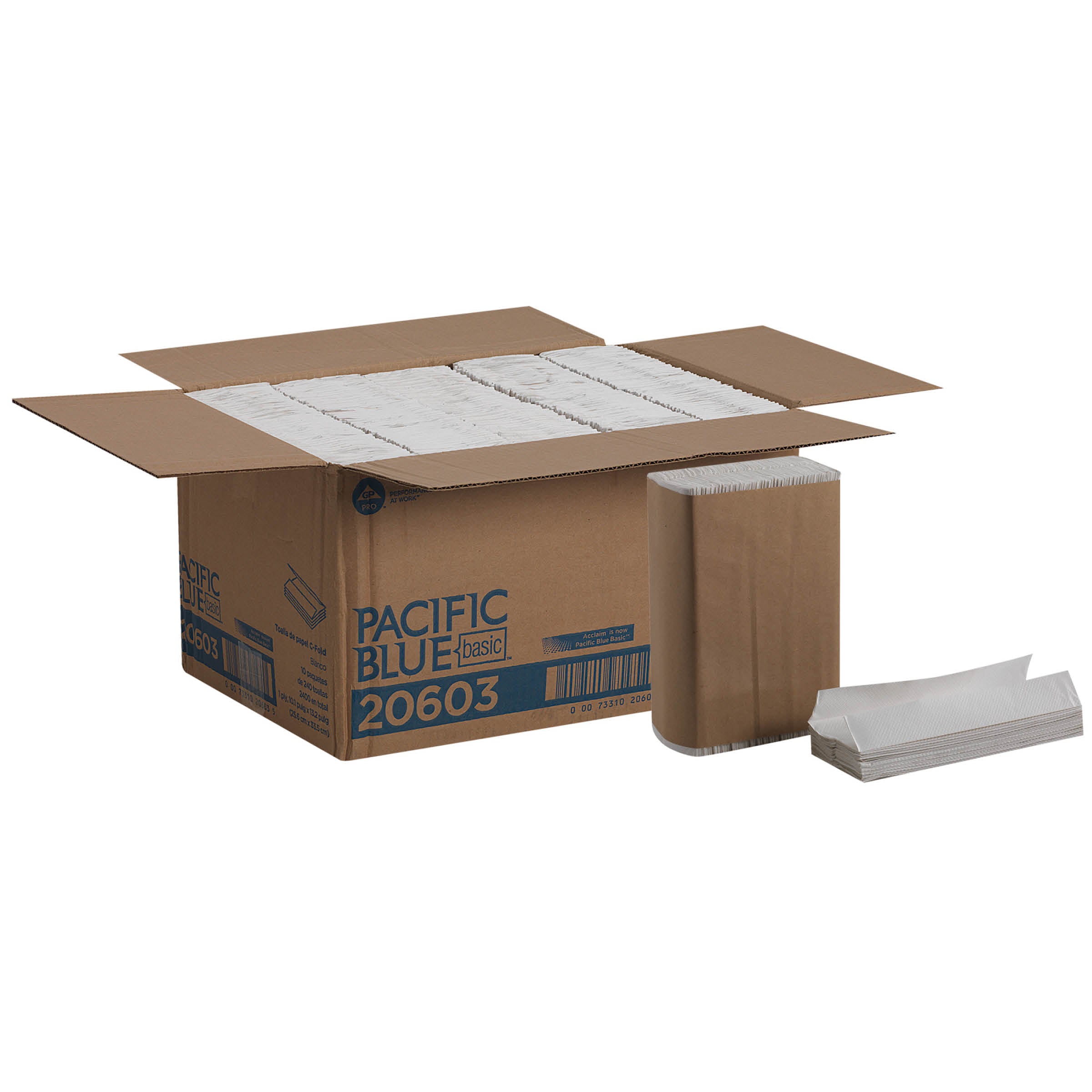 Pacific Blue Basic(R) C-Fold Paper Towels (Previously Acclaim(R)) By Gp Pro (Georgia-Pacific) White