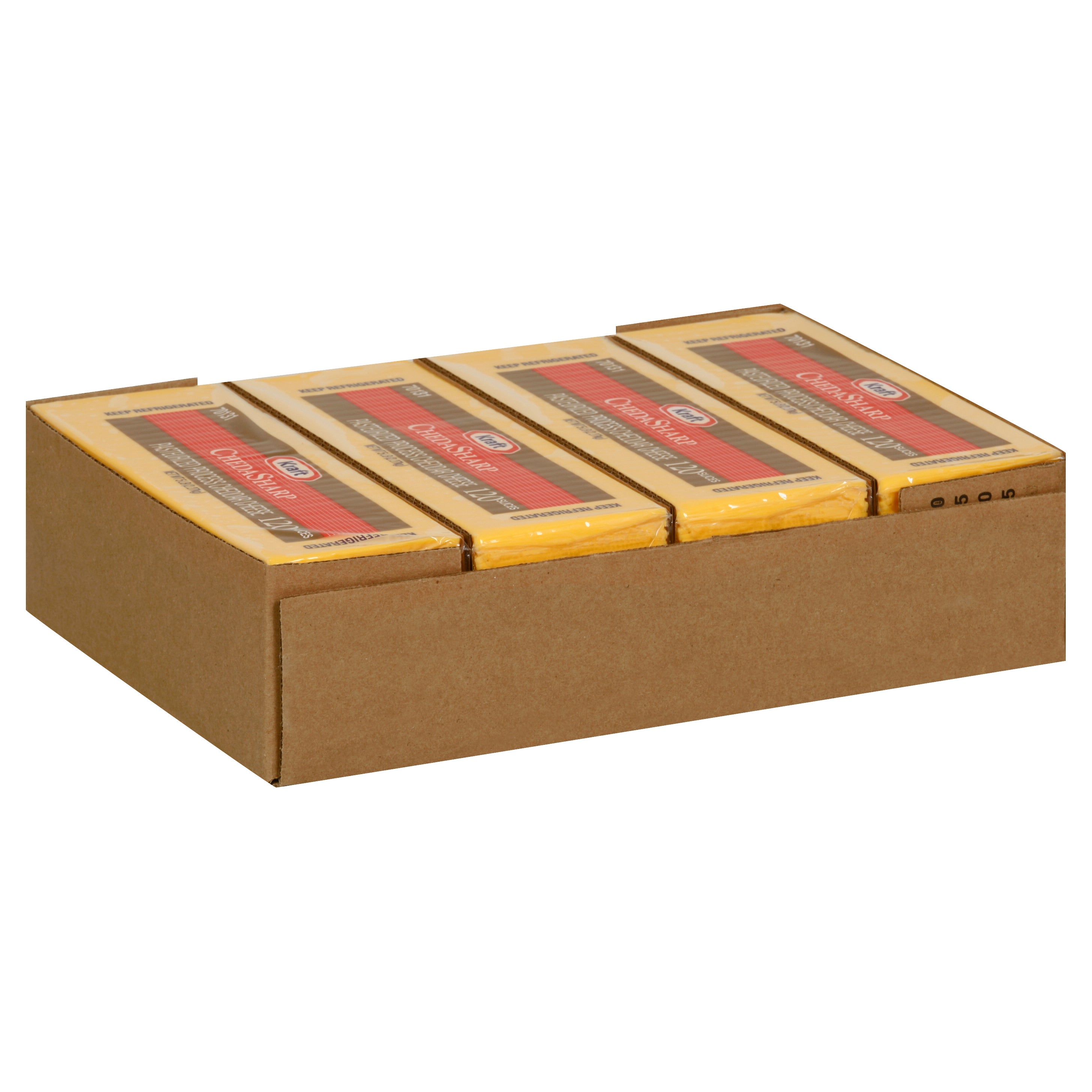 KRAFT ChedaSharp Sliced Cheddar Cheese (120 Slices) 5 lb. 4 Per Case