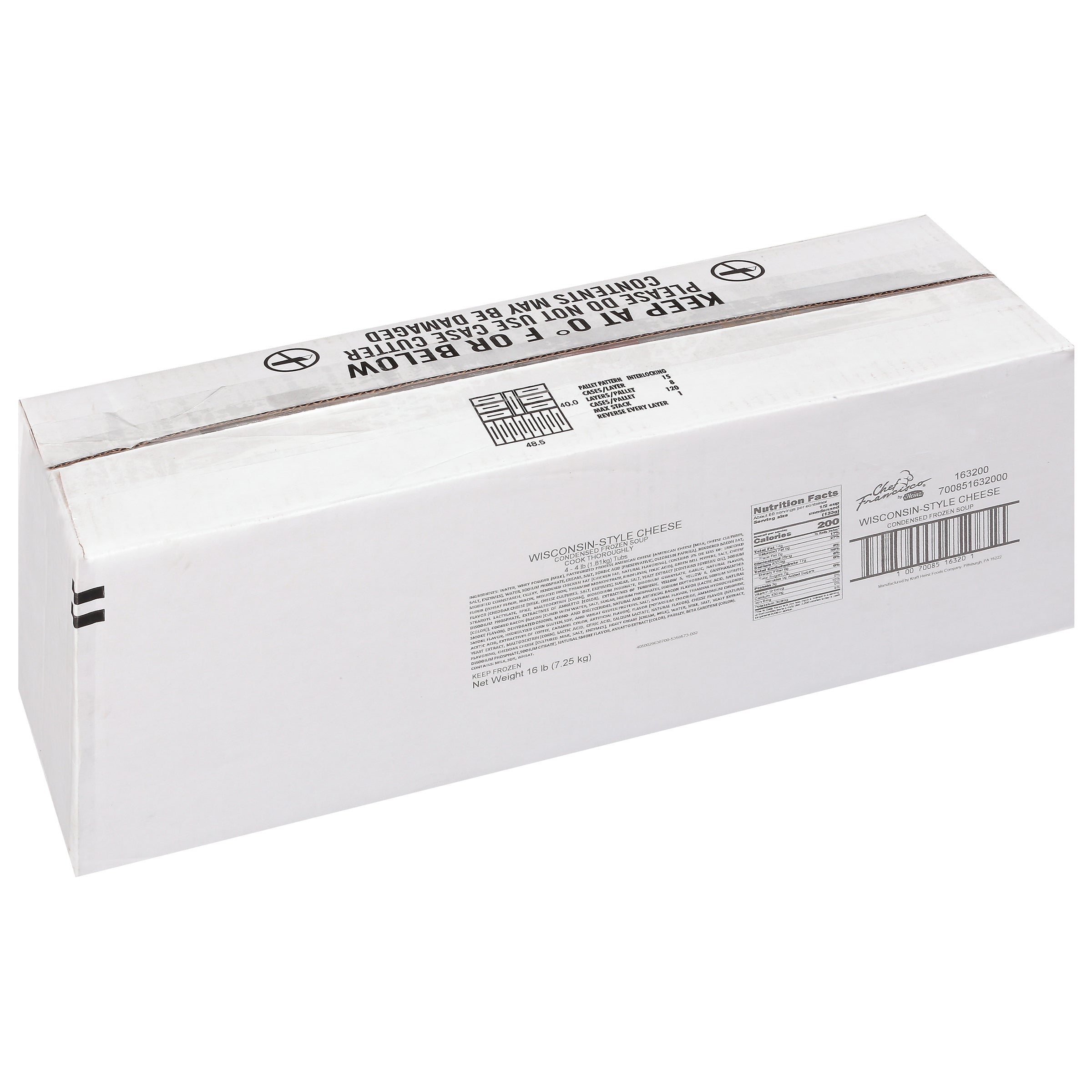 HEINZ CHEF FRANCISCO Wisconsin Cheese Soup 4 lb. Tub 4 Per Case