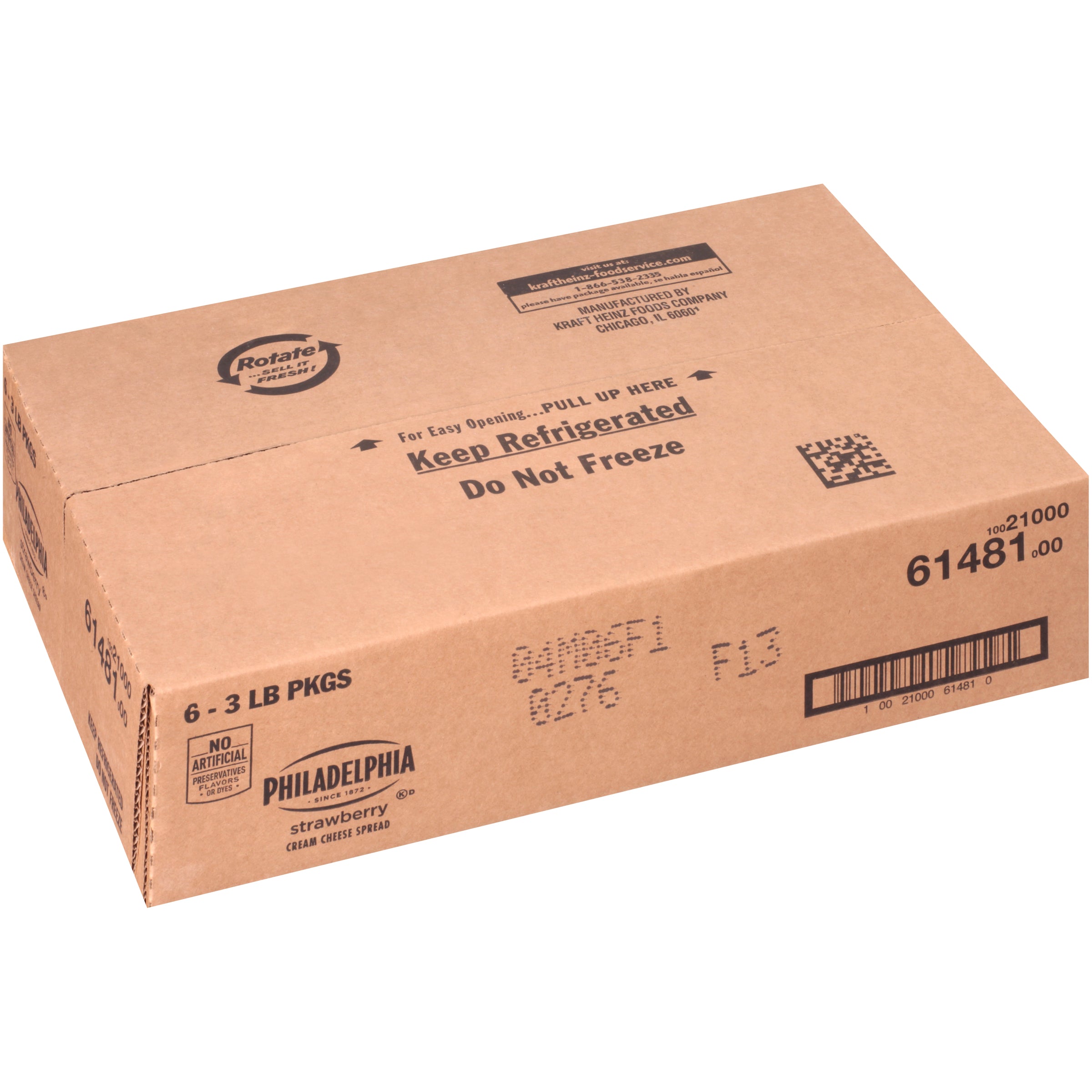 PHILADELPHIA Strawberry Cream Cheese Spread 3 lb. Tub 6 Per Case