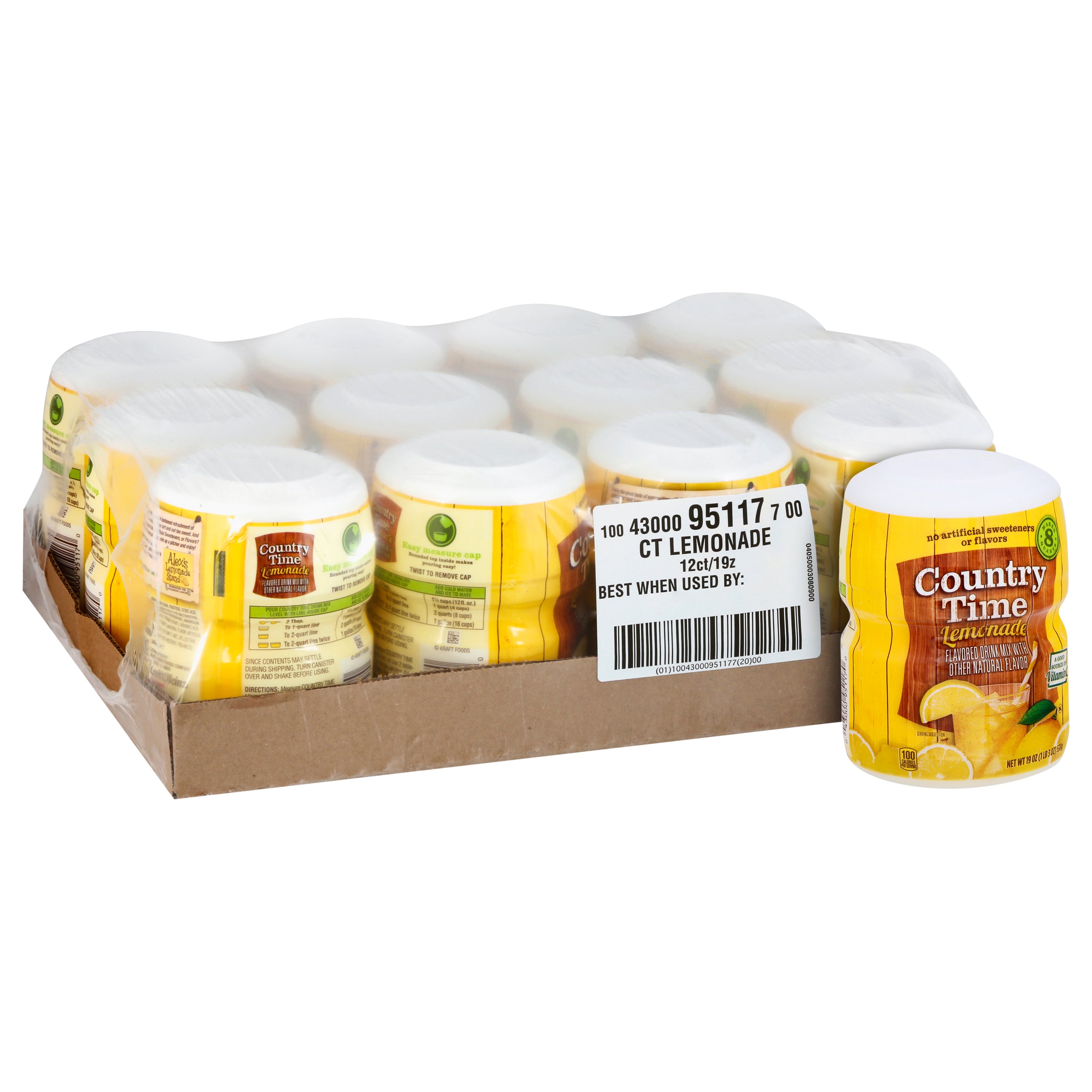 Country Time Lemonade Beverage Mix, 1.188 Pound Each - 12 Per Case.