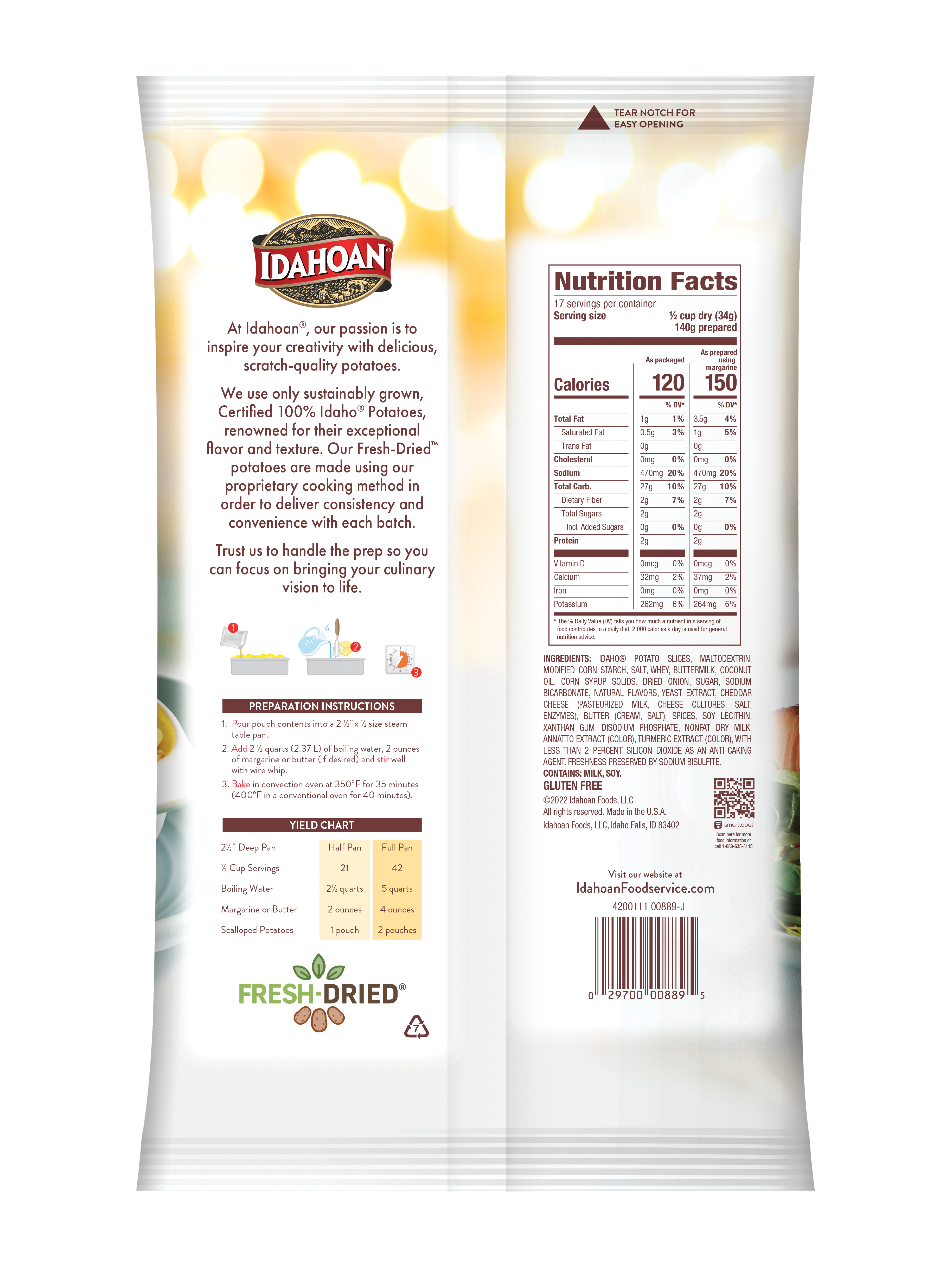 Idahoan® Slices Scalloped Potatoes Hs 20.35 Ounce Size - 12 Per Case.