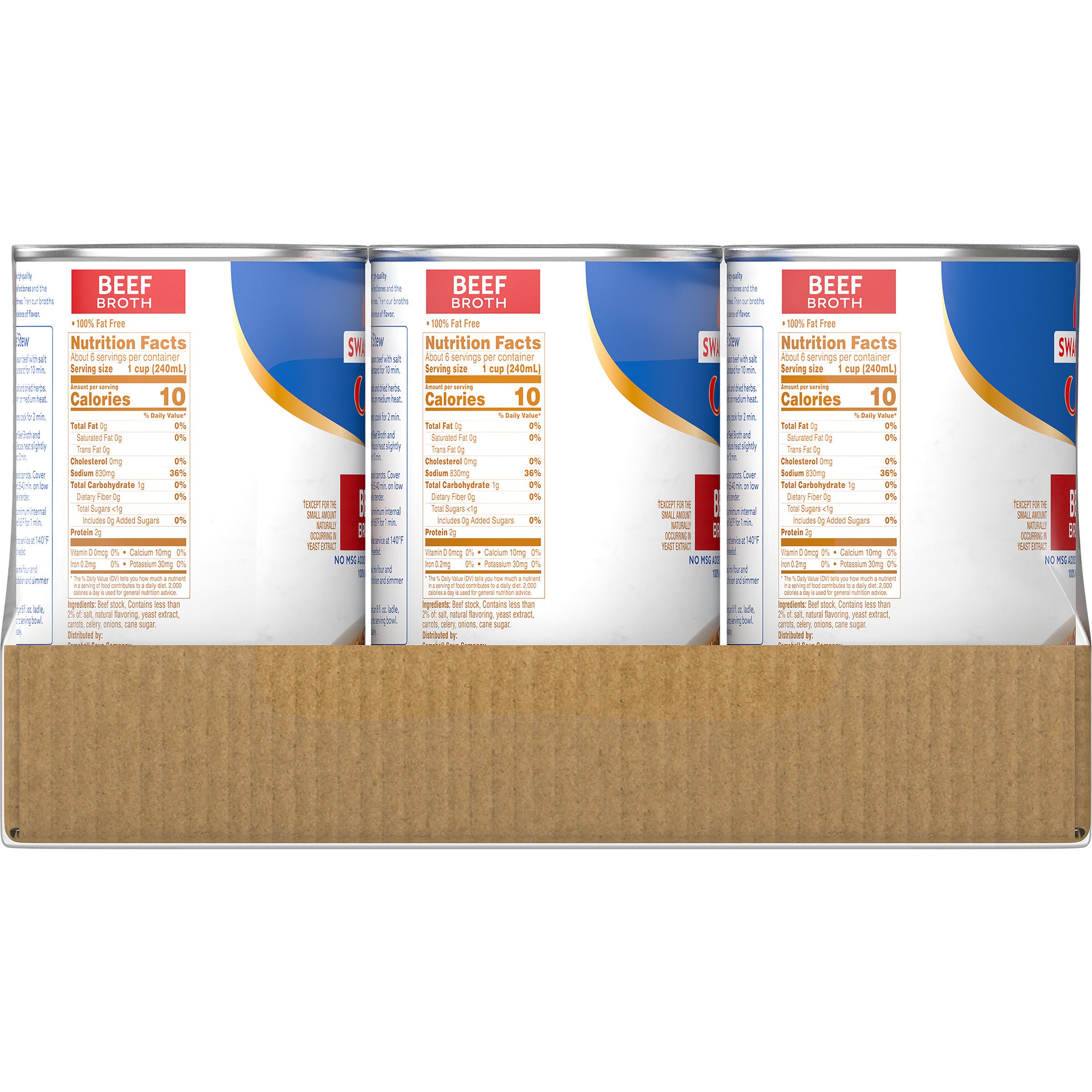 Swanson Beef Broth 49.5 Ounce Size - 12 Per Case.
