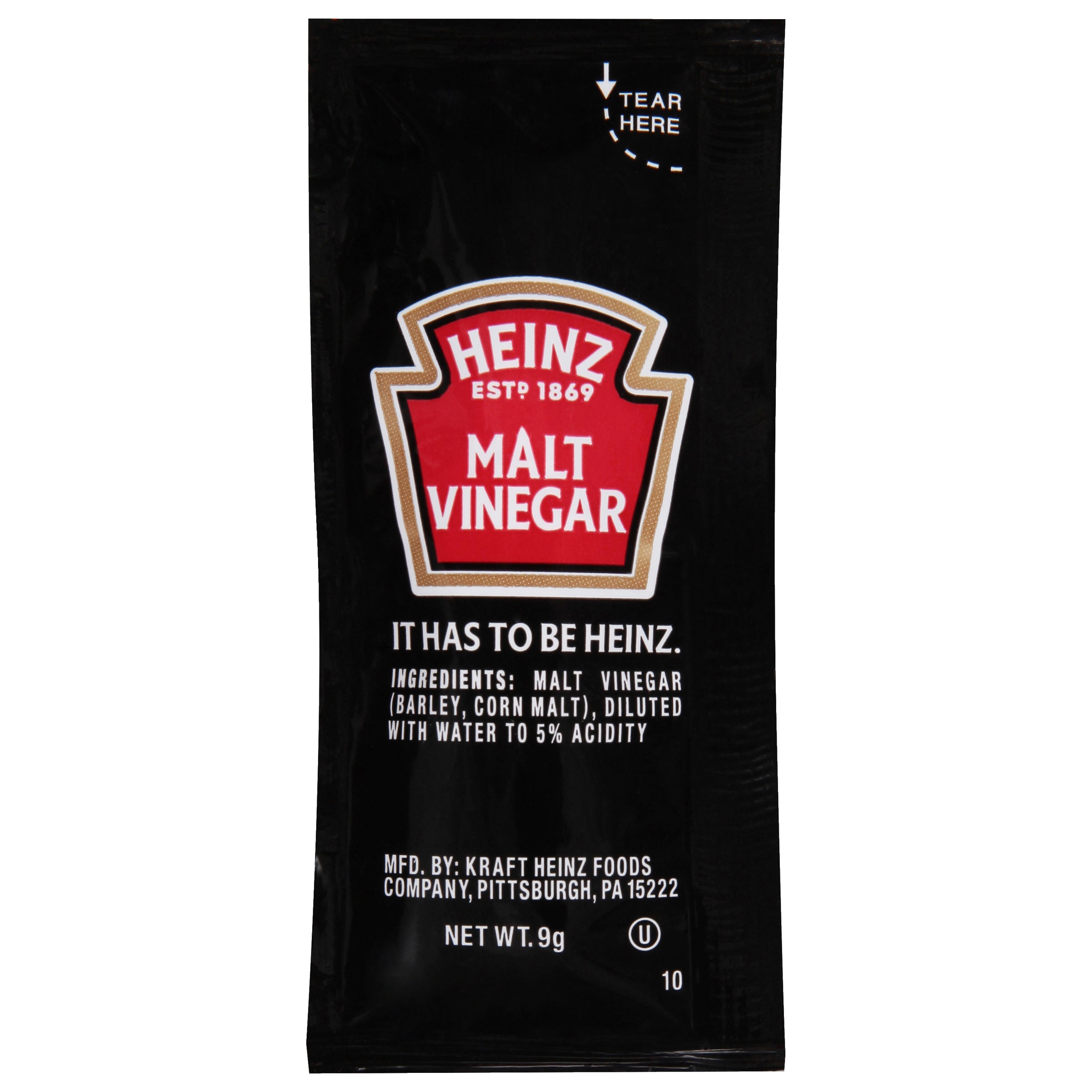 HEINZ Single Serve Malt Vinegar 9 Gram Packets 200 Per Case