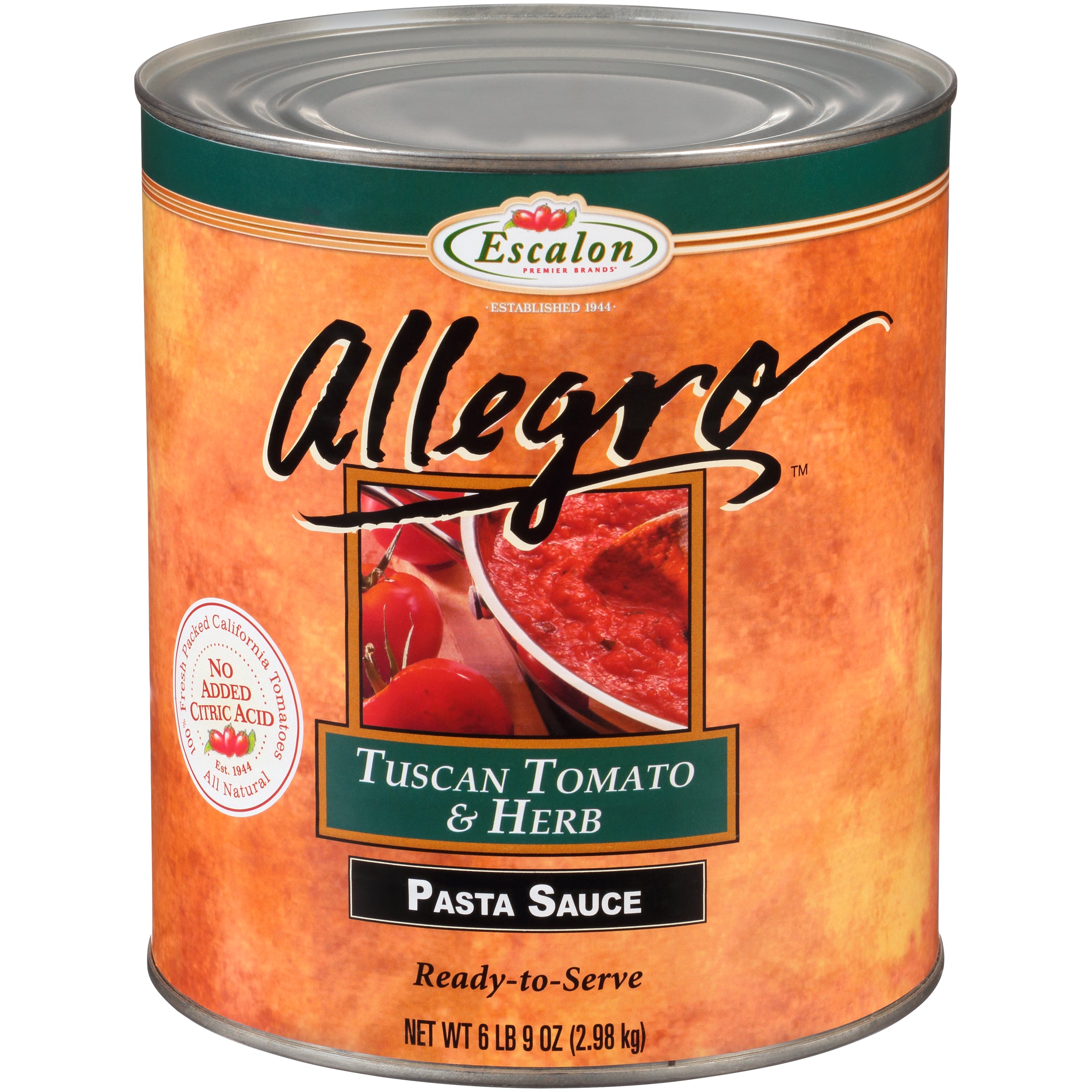 Allegro Tuscan Tomato and Herb Pasta Sauce 105 Ounce Can 6 Per Case