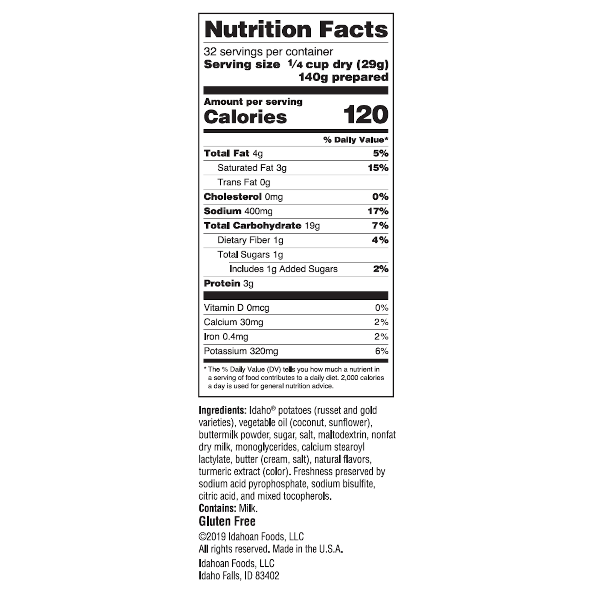 Idahoan Foods Premium Buttery Select Mashedpotatoes Pouch 32.85 Ounce Size - 8 Per Case.