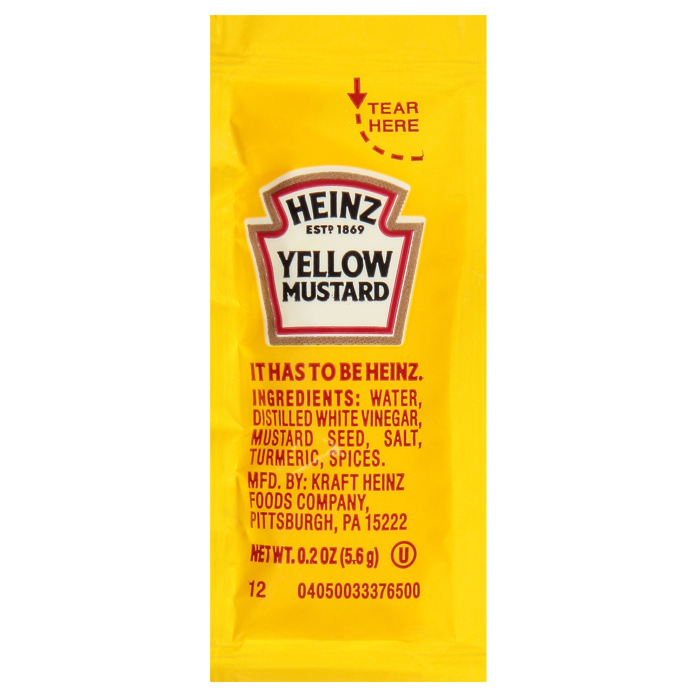 HEINZ Single Serve Mild Mustard 0.2 Ounce Packets(500)
