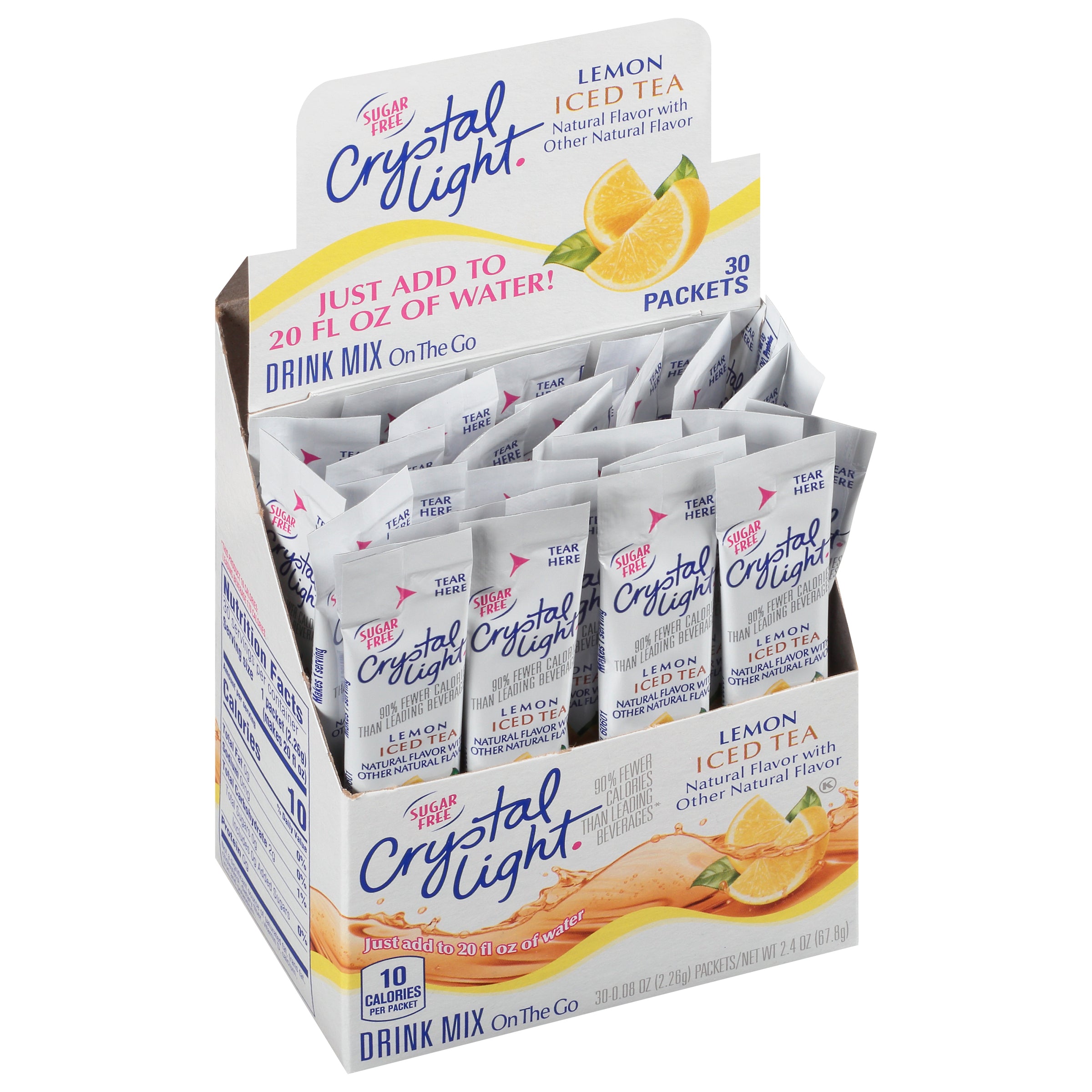 CRYSTAL LIGHT Single Serve Sugar-Free Iced Tea On-the-Go Mix 30-0.8 Ounce Packets 4 Boxes)