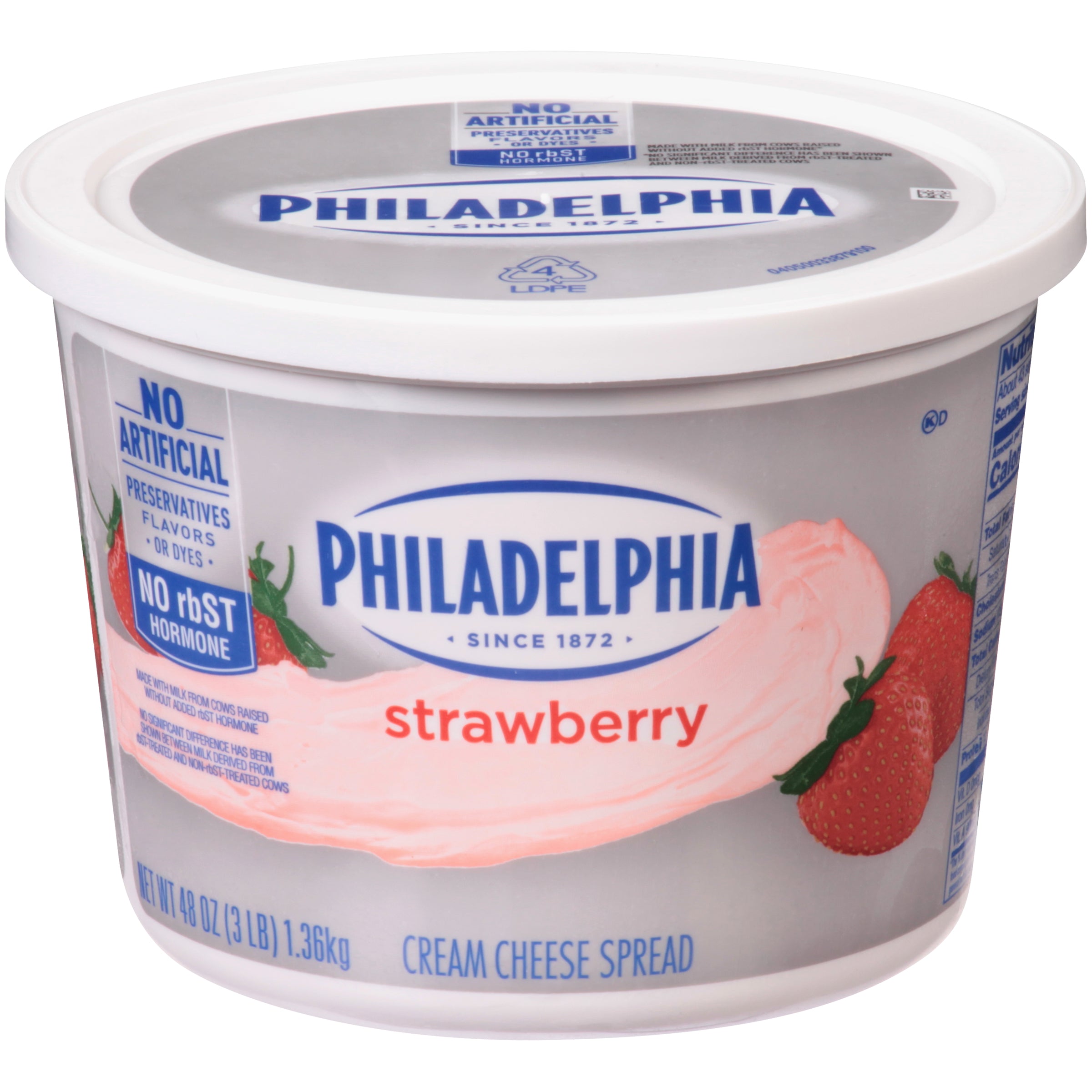 PHILADELPHIA Strawberry Cream Cheese Spread 3 lb. Tub 6 Per Case
