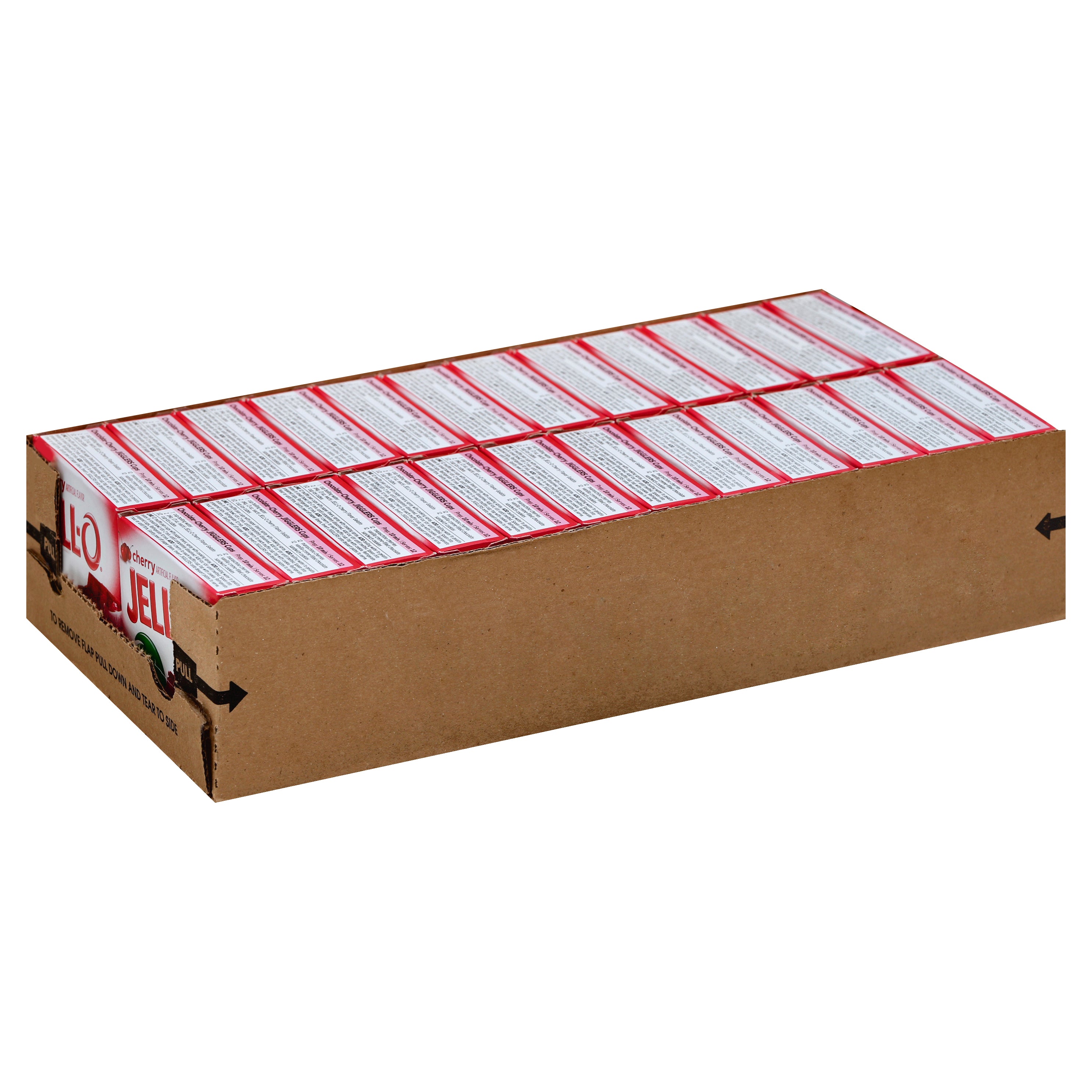 Jell-O Instant Powdered Cherry Gelatin Dessert, 3 Ounce Size - 24 Per Case.