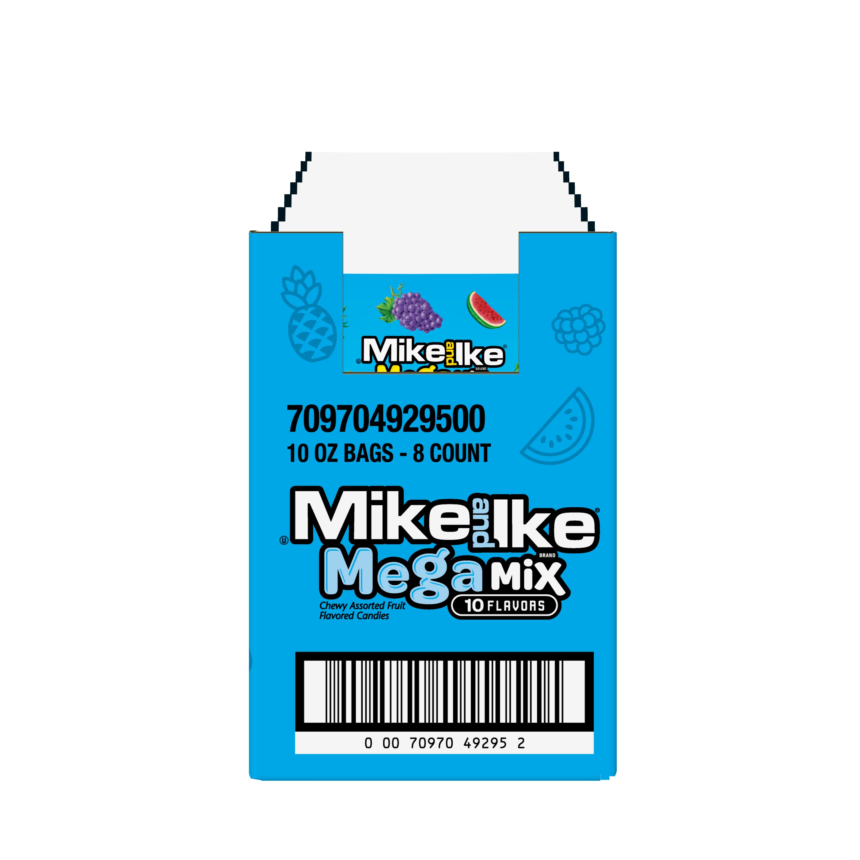 Mike And Ike® Mega Mix Stand Up BagDrc 10 Ounce Size - 8 Per Case.